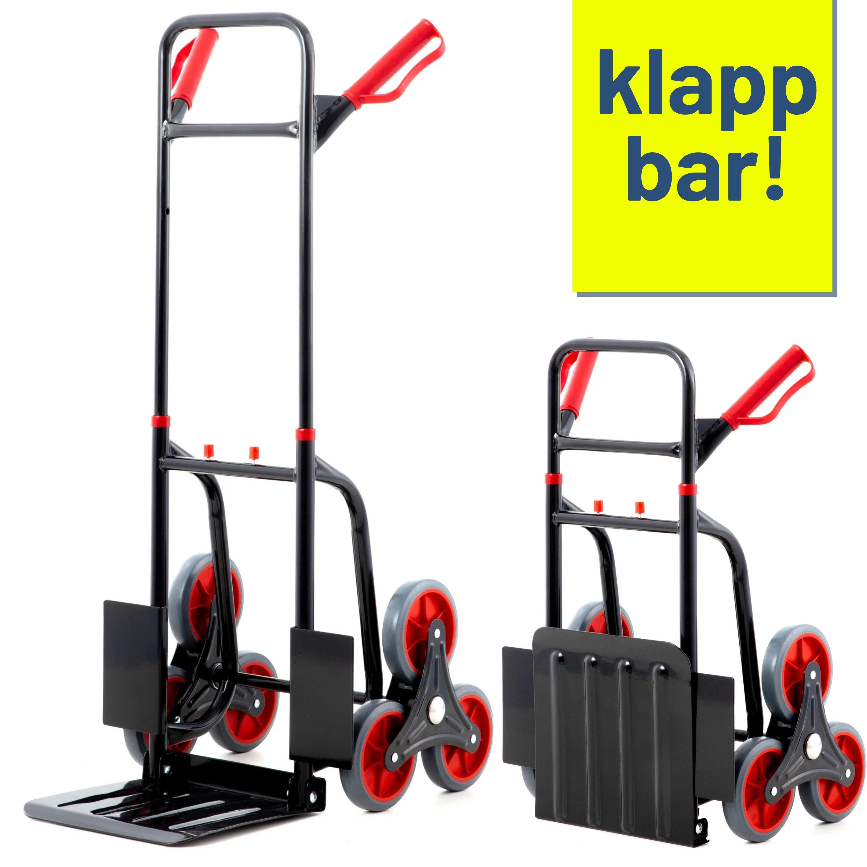 Pallit Treppensackkarre klappbar für 120kg DIABLO, (Treppensteiger, 3-Räder-System), Транспортkarre aus Stahl, Schubwagen oder Holztransportkarre