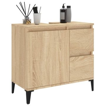 vidaXL Badezimmer-Set Badschrank Sonoma-Eiche 65x33x60 cm Holzwerkstoff, (1-St)