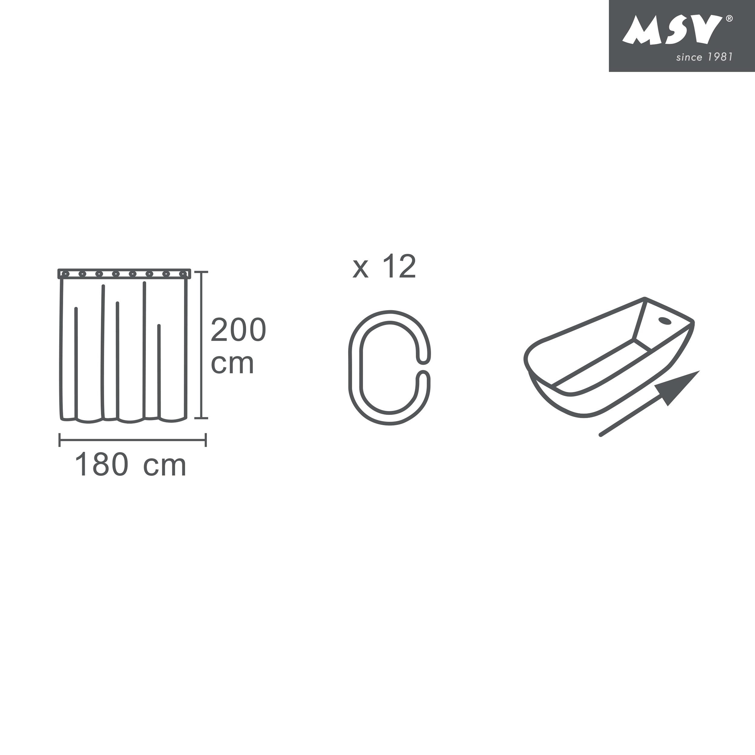 MSV Duschvorhang MSV Hygiene-Schutzvorhang / Niesschutz, Hustenschutz, hängend