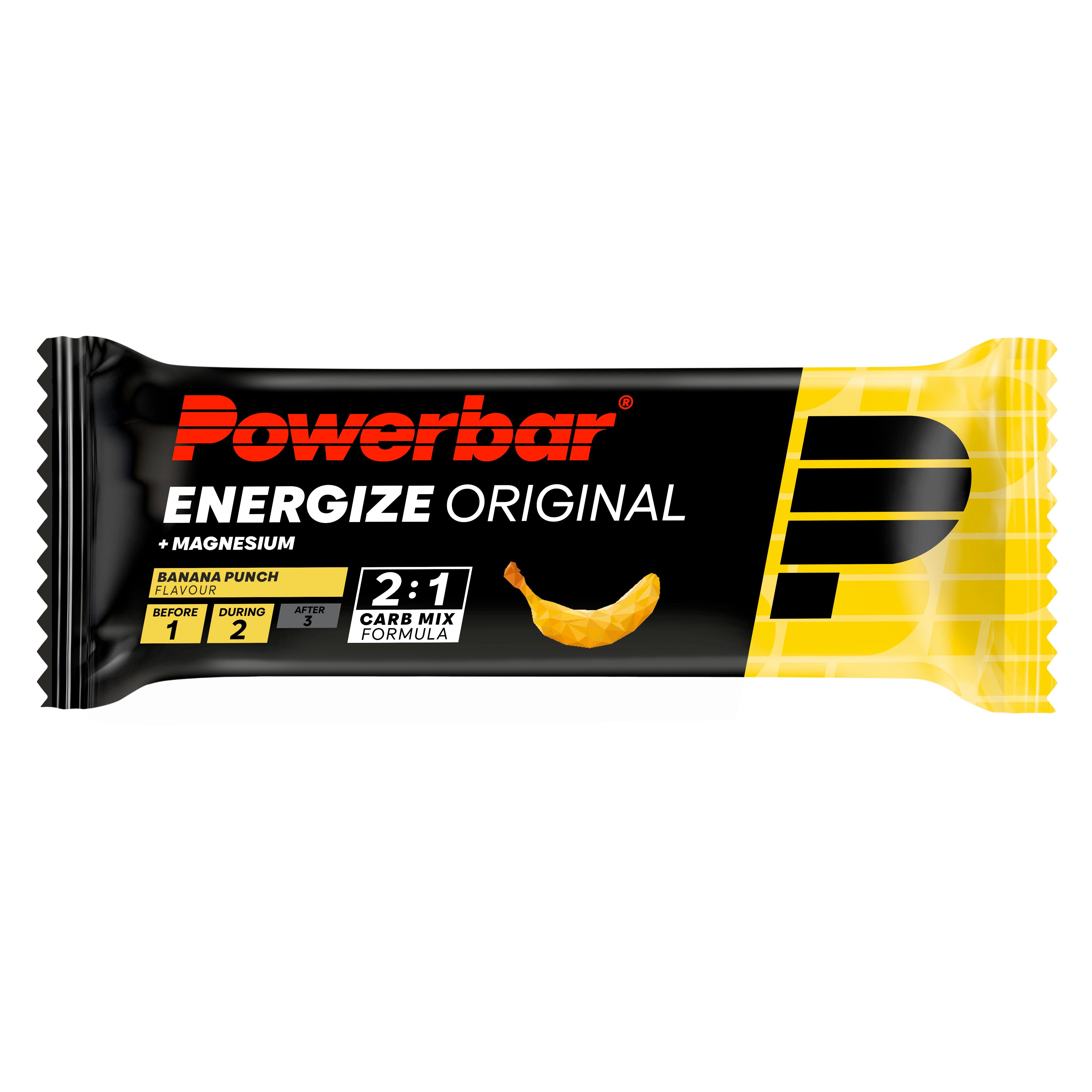 PowerBar Energize Original Banana Punch 15x55 g High Carb Energieriegel Riegel, 15 er Display à 15 St., 825 g, Kohlenhydrat-Verhältnis von 2:1