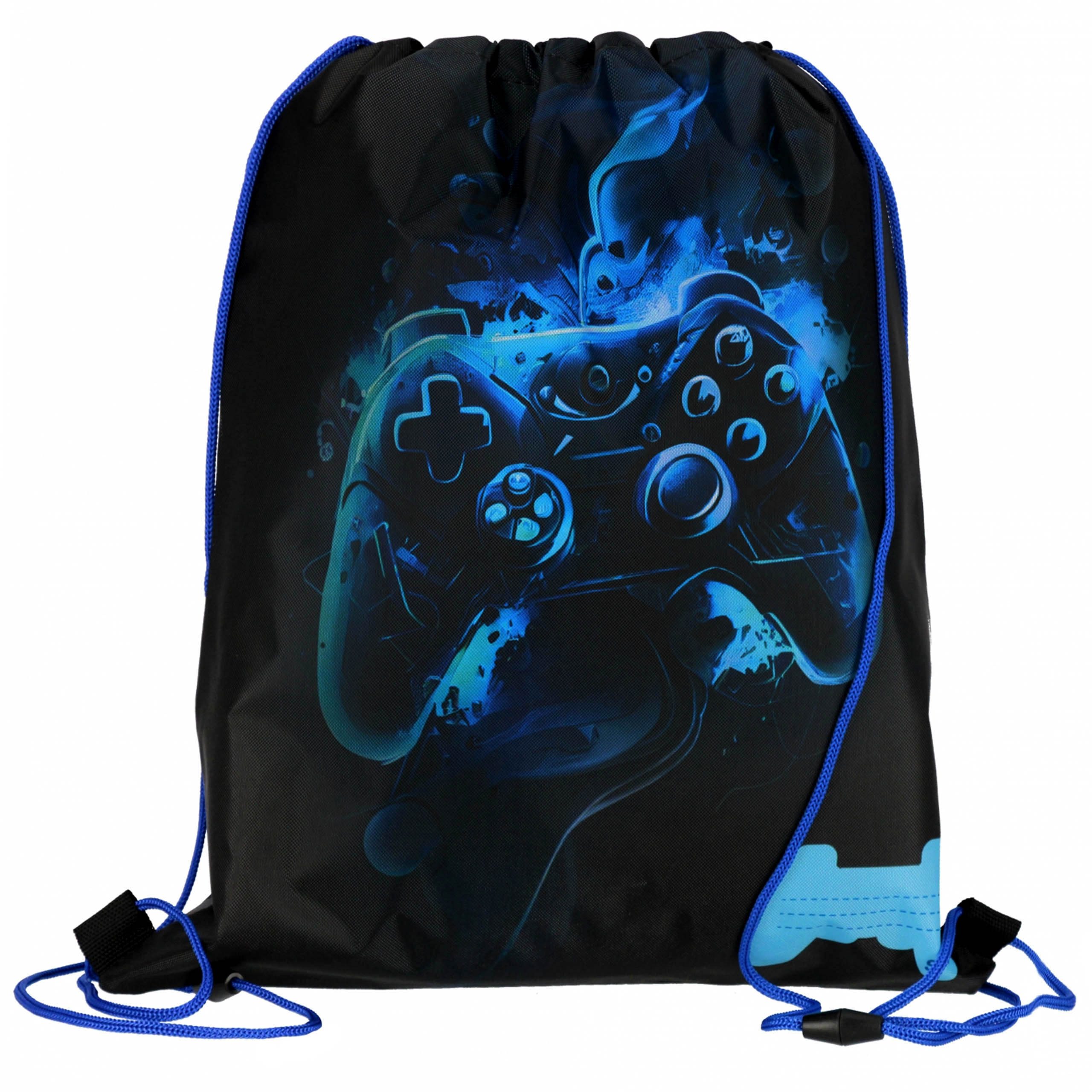 Sarcia.eu Turnbeutel Schwarz-blauer Schuhbeutel Schulumhängetasche für Spieler, 32x38 cm