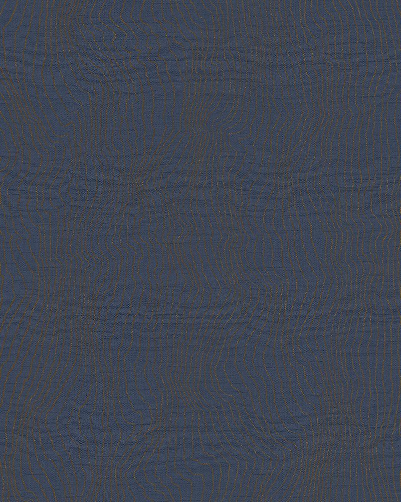 Duna, x SCHÖNER 10,05 Strukturmuster, blau/gold 0,53 Vliestapete WOHNEN-Kollektion Meter