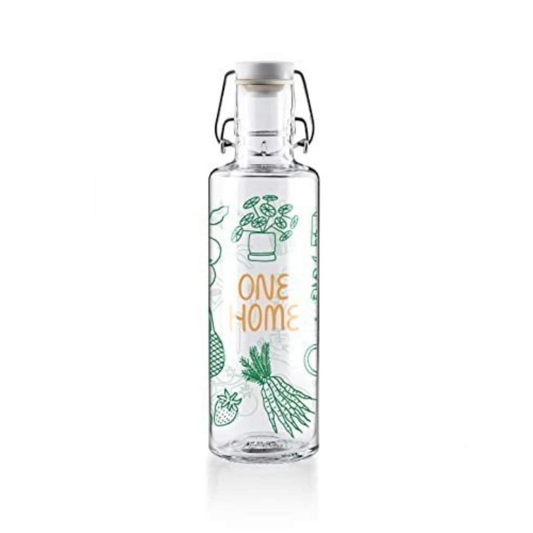 soulbottles Trinkflasche 0,6 Liter one home Glasflasche