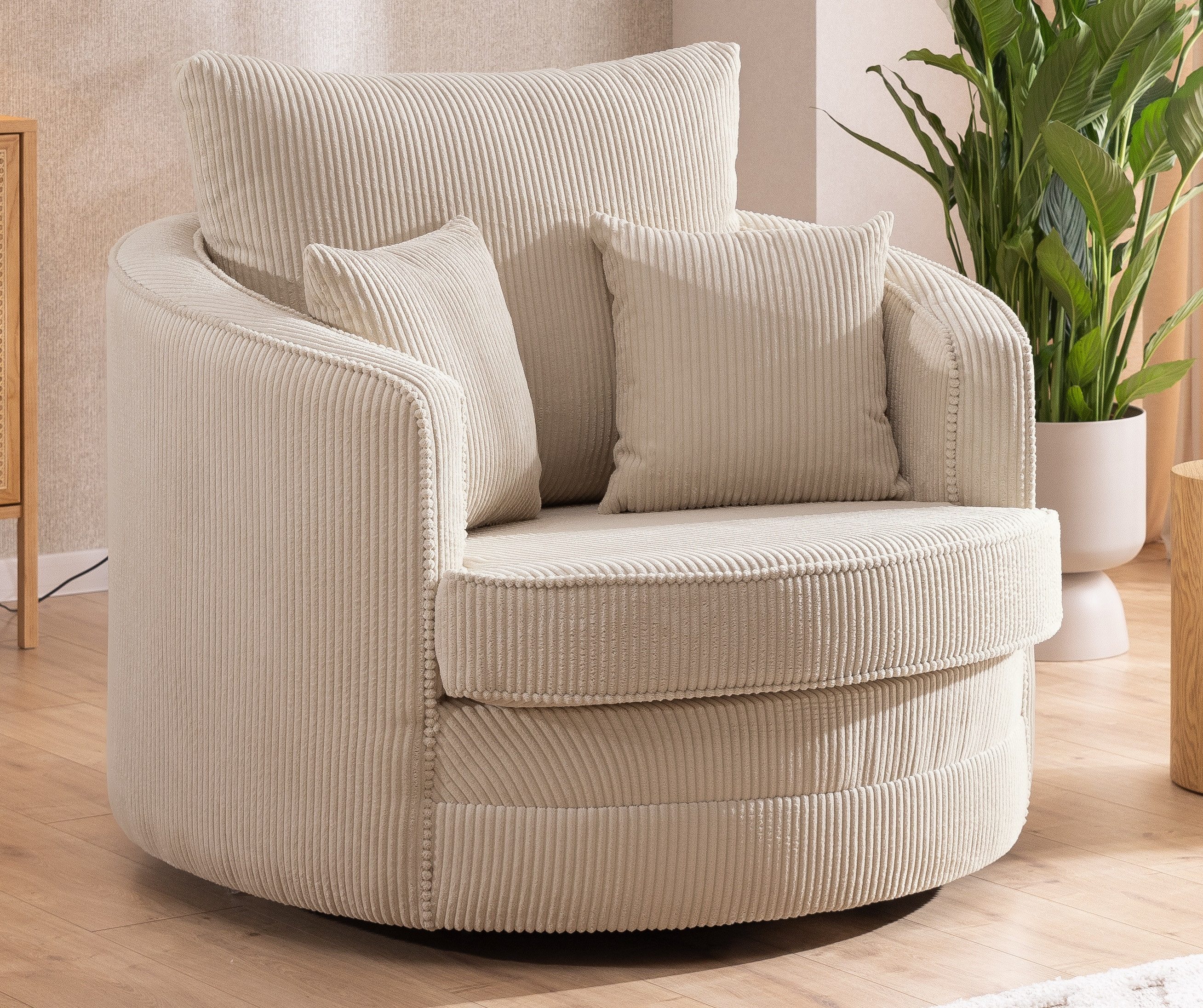 S-Style Möbel Drehsessel Ted Love Seat XXL 360 Grad drehbar aus Cord-Stoff, günstig online kaufen