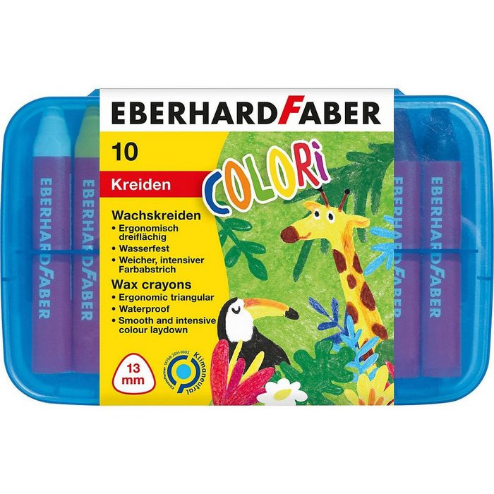 Eberhard Faber Wachsmalstift Wachsmalkreide wasserfest 8 & 2 Farben