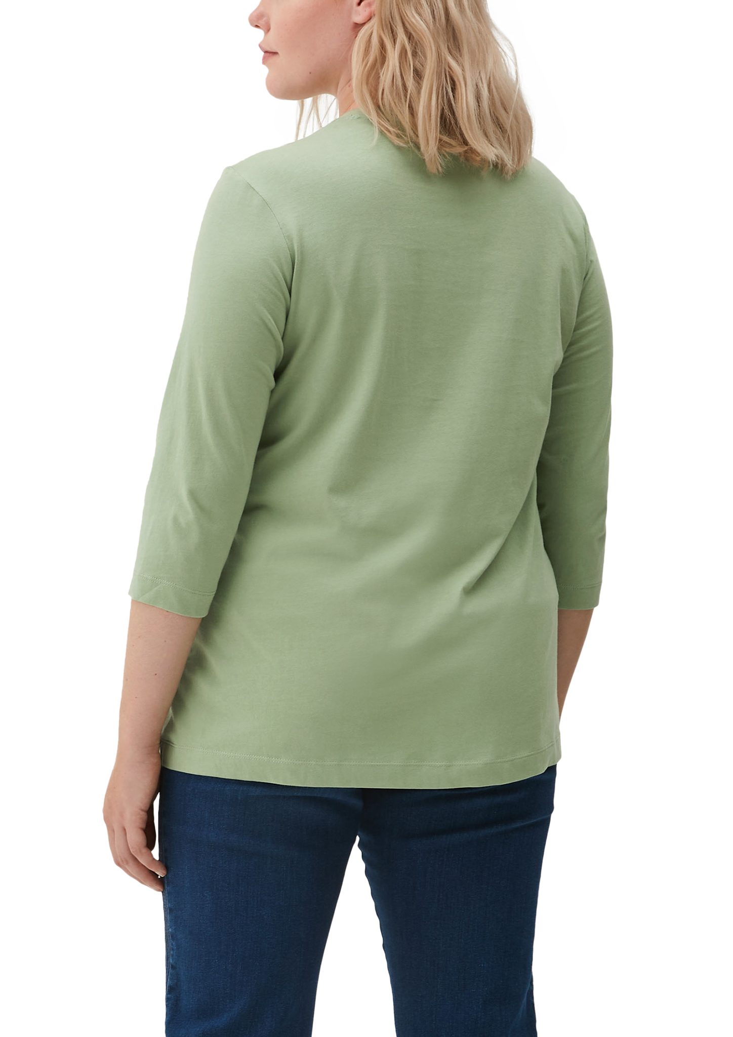 TRIANGLE 3/4-Arm-Shirt Jerseyshirt mit Print-Detail hellgrün