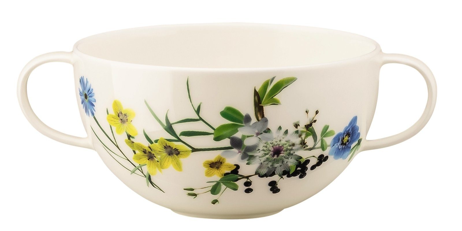 Rosenthal Suppenschale Brillance Fleurs des Alpes Suppen-Obertasse 0,37 l, Bone China, (Suppentassen), Tassen