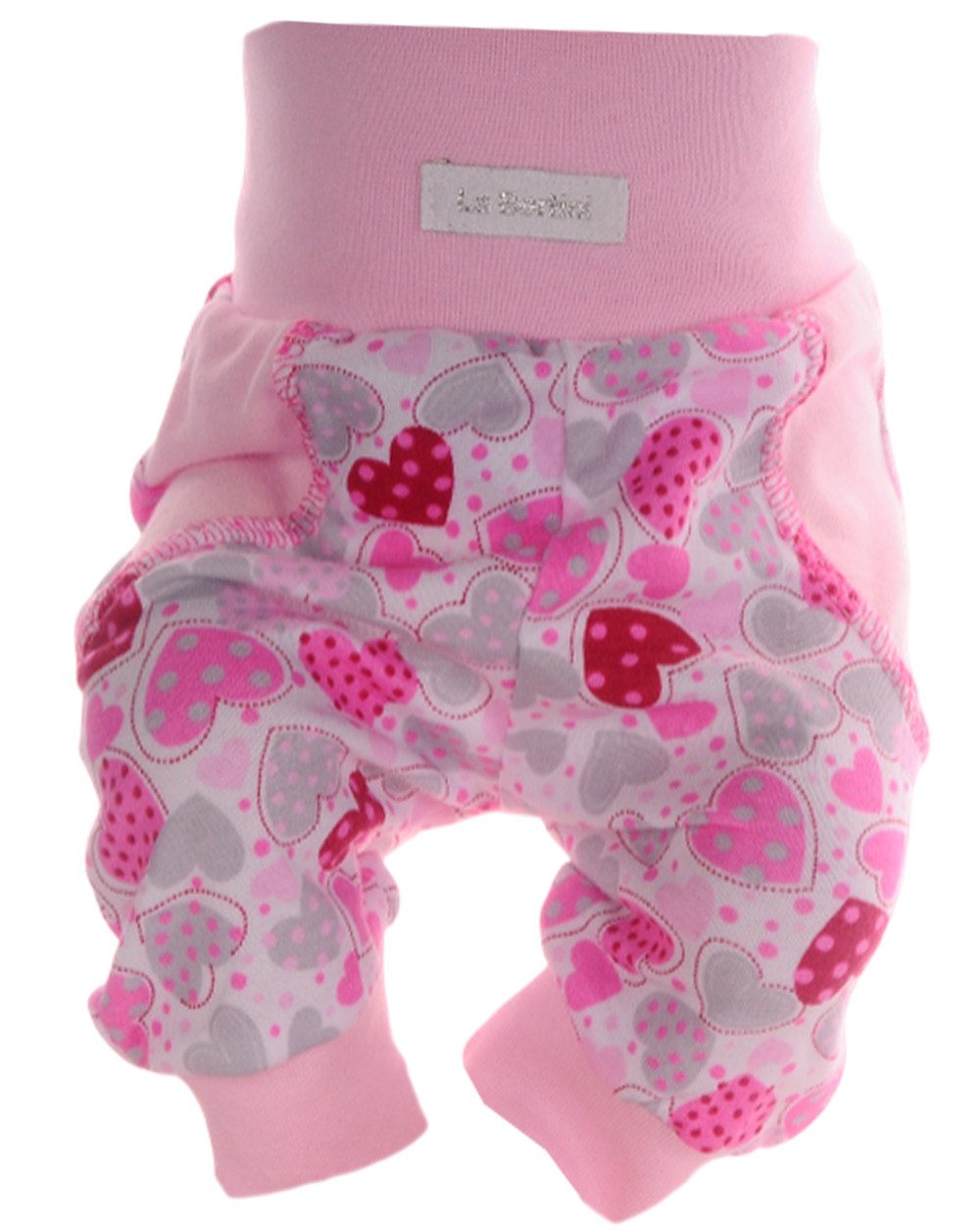 Stoffhose Baby Hose Schlupfhose für Kinder Mitwachshose Erstlingshose in Rosa