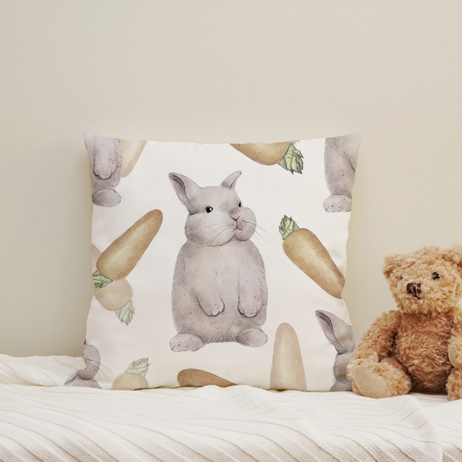 Dekokissen Hase und Karotte