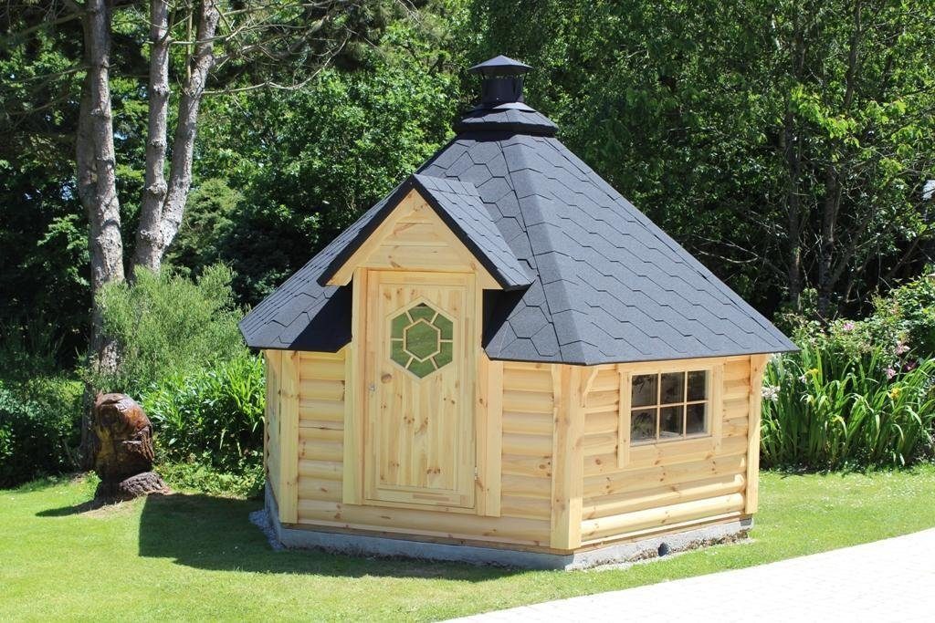 JVmoebel Grillkota Grillkota Hütte Grillhütte Finnische Grillhaus Made Haus Sauna), 4.6x5.98 Schwarz in cm, Europa BxT: m², (1x Grills 9,2