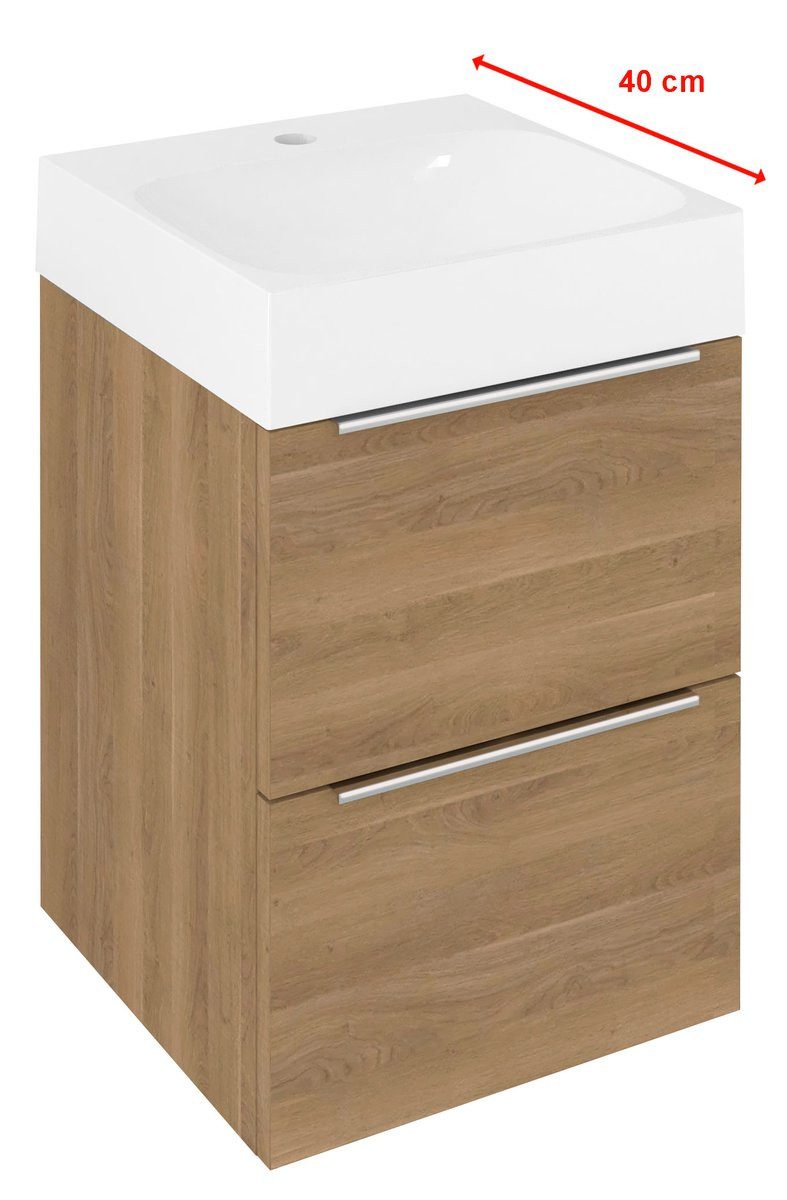 Sapho Waschbeckenunterschrank EMONA Unterschrank 39,4x55x39cm, Eiche cuneo Sapho-EM040-2525