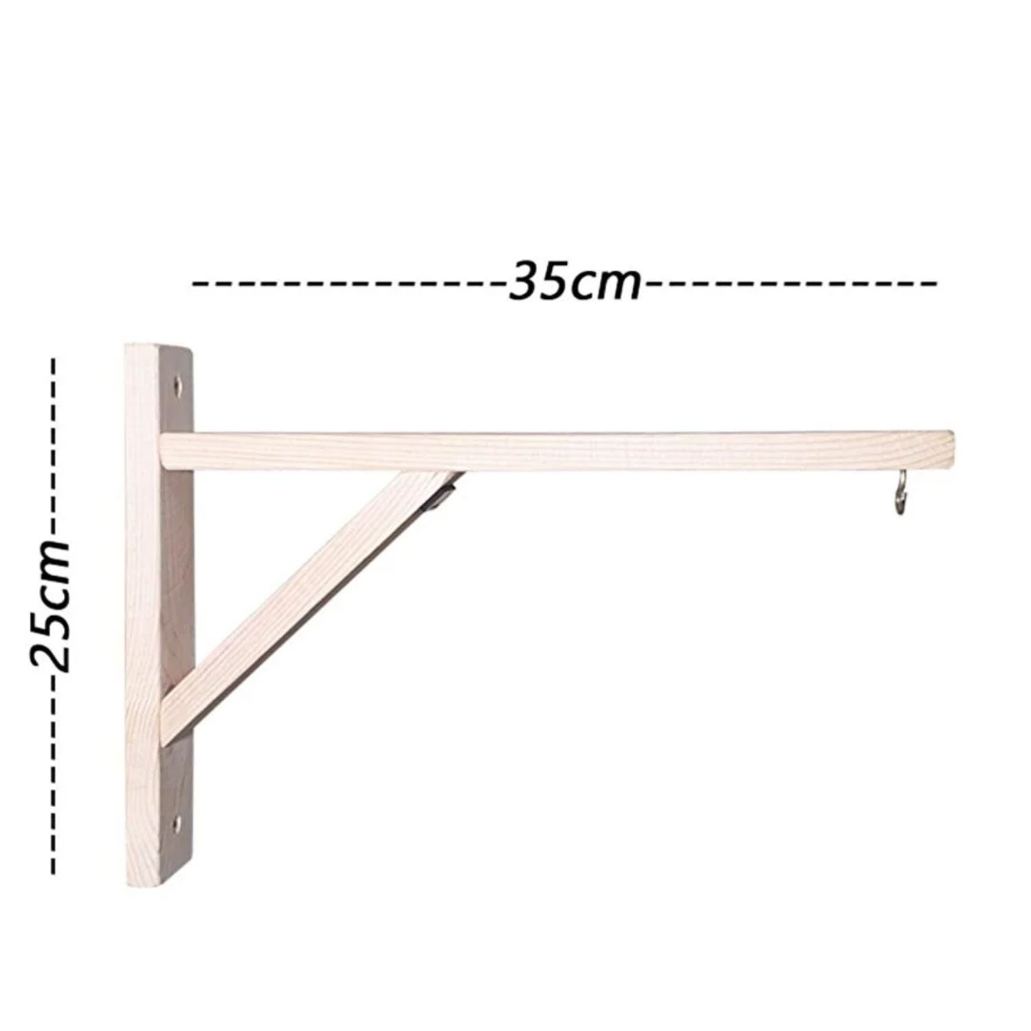 Jungengel Wandhalterung Wandhalterung Holz 35x25cm Regalträger Pflanzenaufhänger Topfhalterung, (1-tlg., 1x Wandhalterung inkl. Montagematerial (Dübel und Schrauben), Massives Kiefernholz, 12 kg Tragkraft, integrierter Metallhaken)