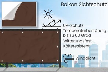 MuchoWow Balkonsichtschutz Braun - Dunkel - Farben (1-St) Balkonbanner, Sichtschutz für den Balkon, Robustes und wetterfest