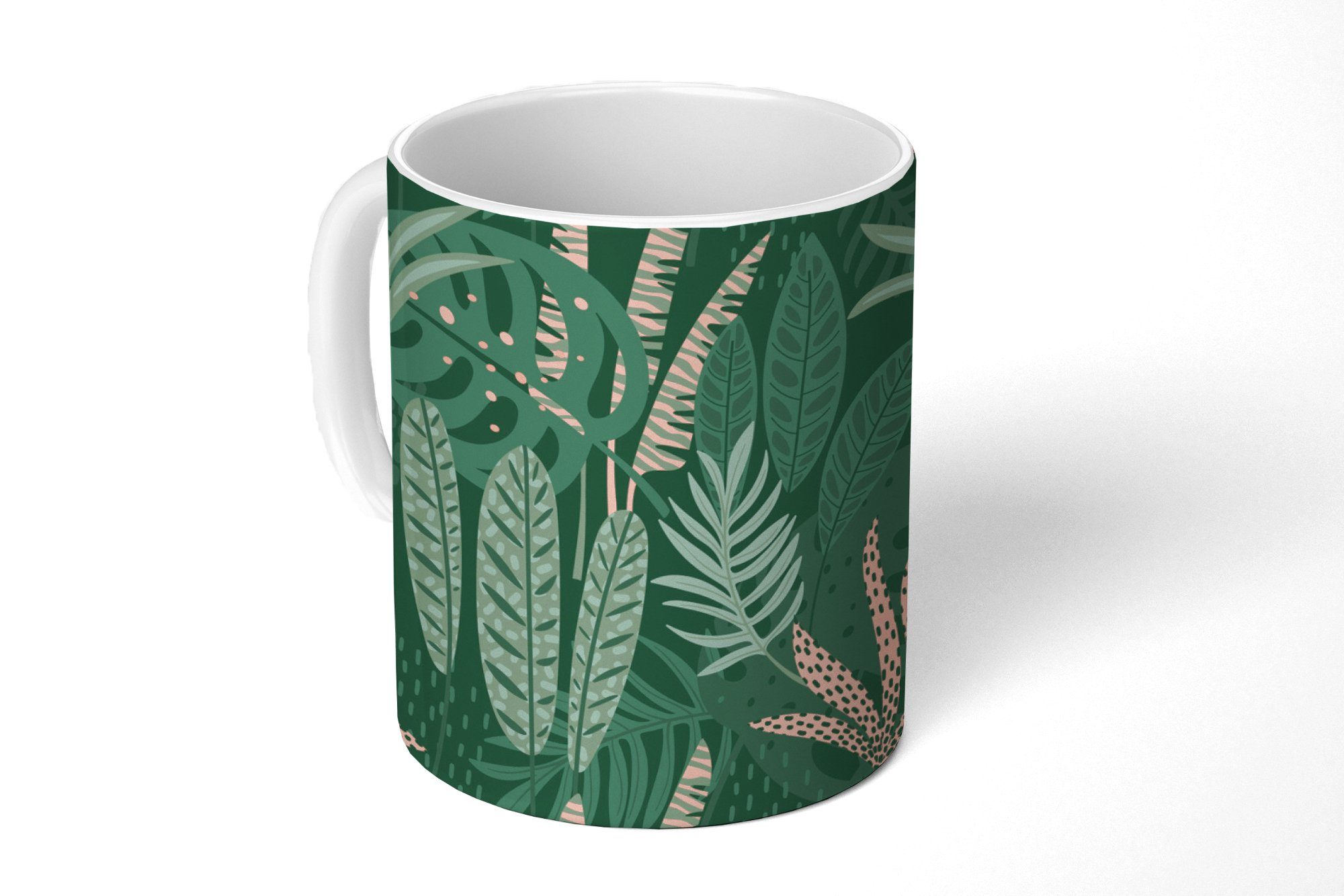 Teetasse, Blätter - Kaffeetassen, MuchoWow - Kinder - - Teetasse, Keramik, Mädchen Tasse Exotische -, Becher, Pflanzen Muster - Geschenk Jungen