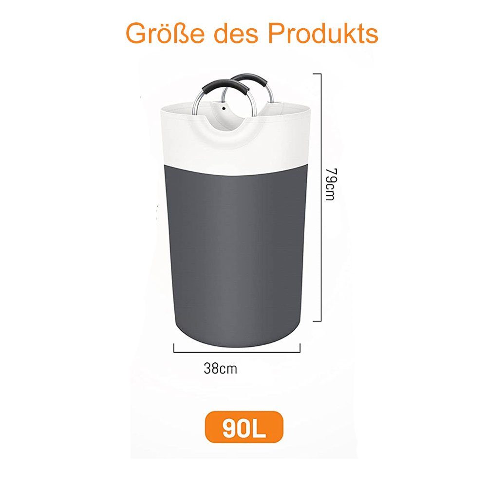 NUODWELL Wäschekorb 90L faltbar mit Schaumstoffschutz Aluminiumgriff Schmut günstig online kaufen