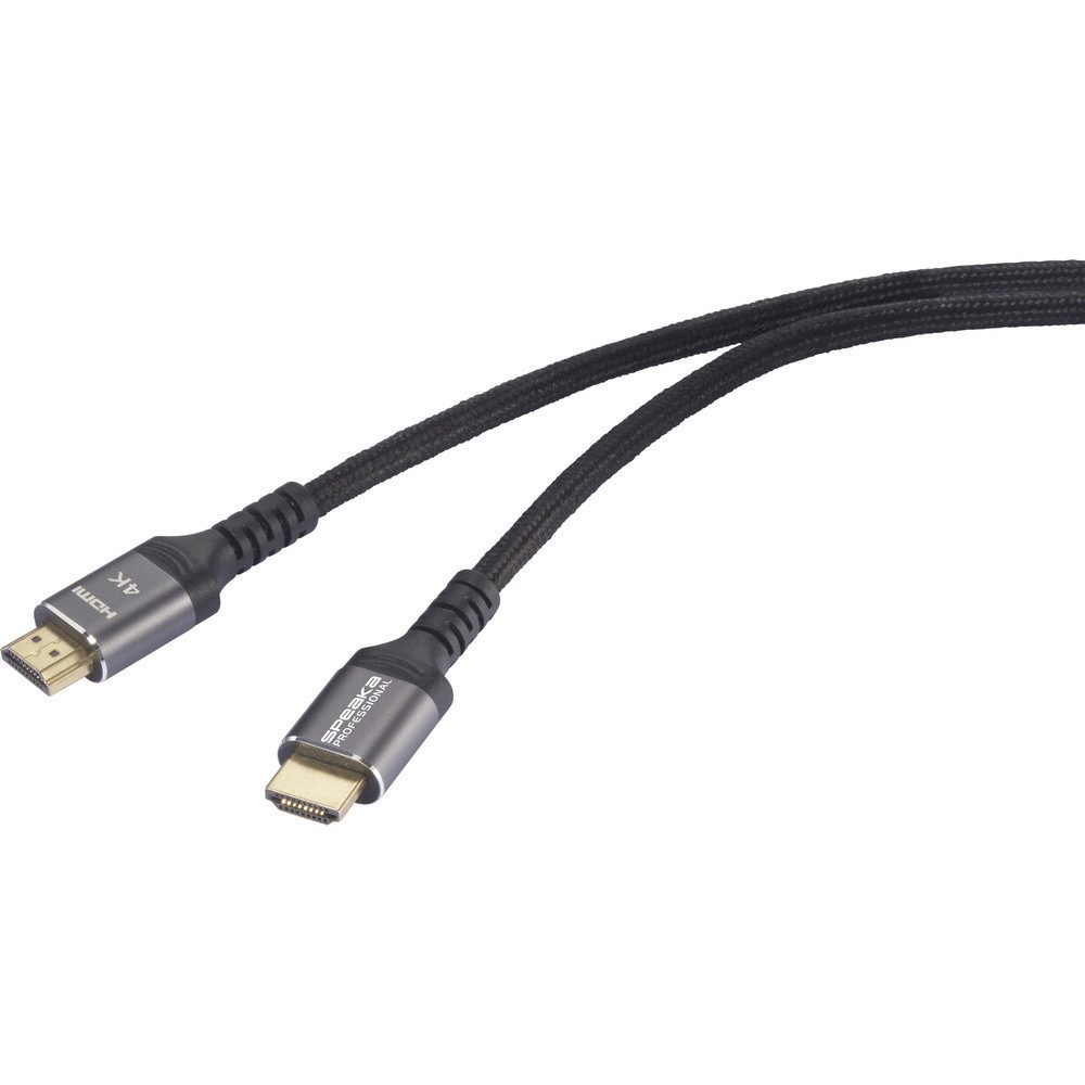 SpeaKa Professional HDMI Anschlusskabel HDMI-A Stecker 2.00 m Schwarz HDMI-Kabel