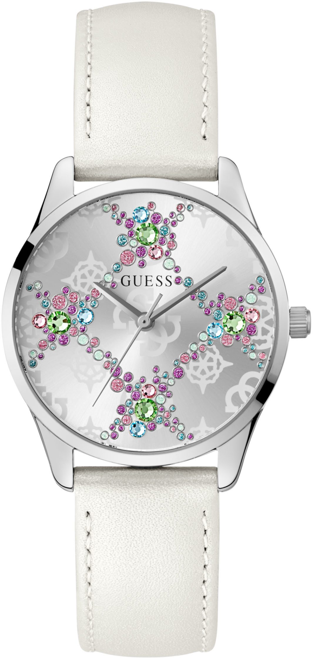Guess Quarzuhr LUSTER GW0837L1, Armbanduhr, Damenuhr, Lederarmband, Mineral günstig online kaufen