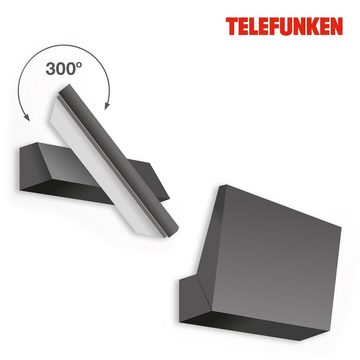 Telefunken LED Außen-Wandleuchte 312605TF, LED fest verbaut, Neutralweiß, Außenleuchte DREHBAR IP44 1200lm 17,2x14,1x5,2cm