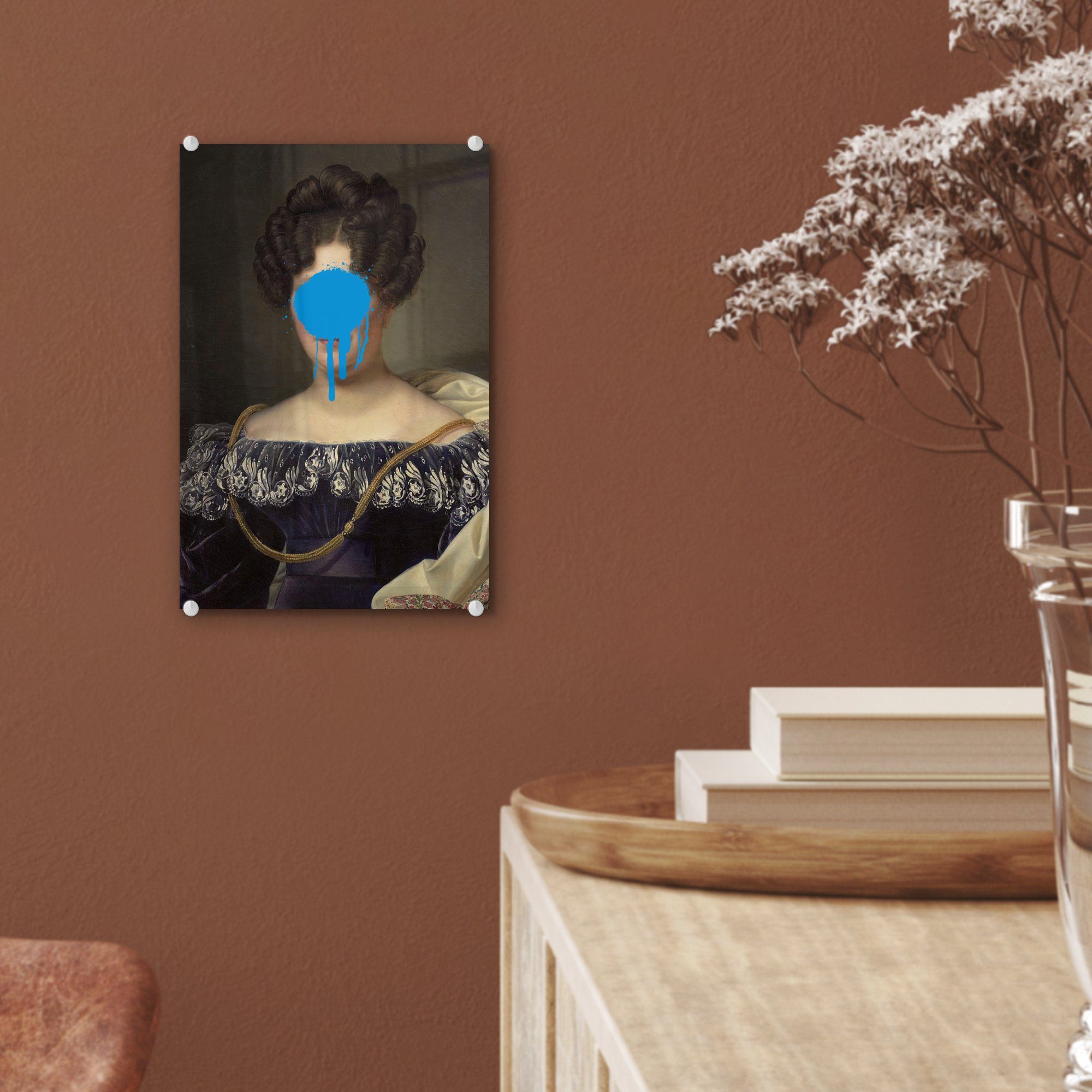 - Glasbilder Engelen Wandbild Drahonet (1 Acrylglasbild Foto - Johanna - MuchoWow Glas St), bunt Bilder Blau, - auf Glas Wanddekoration Henriette - Dubois auf