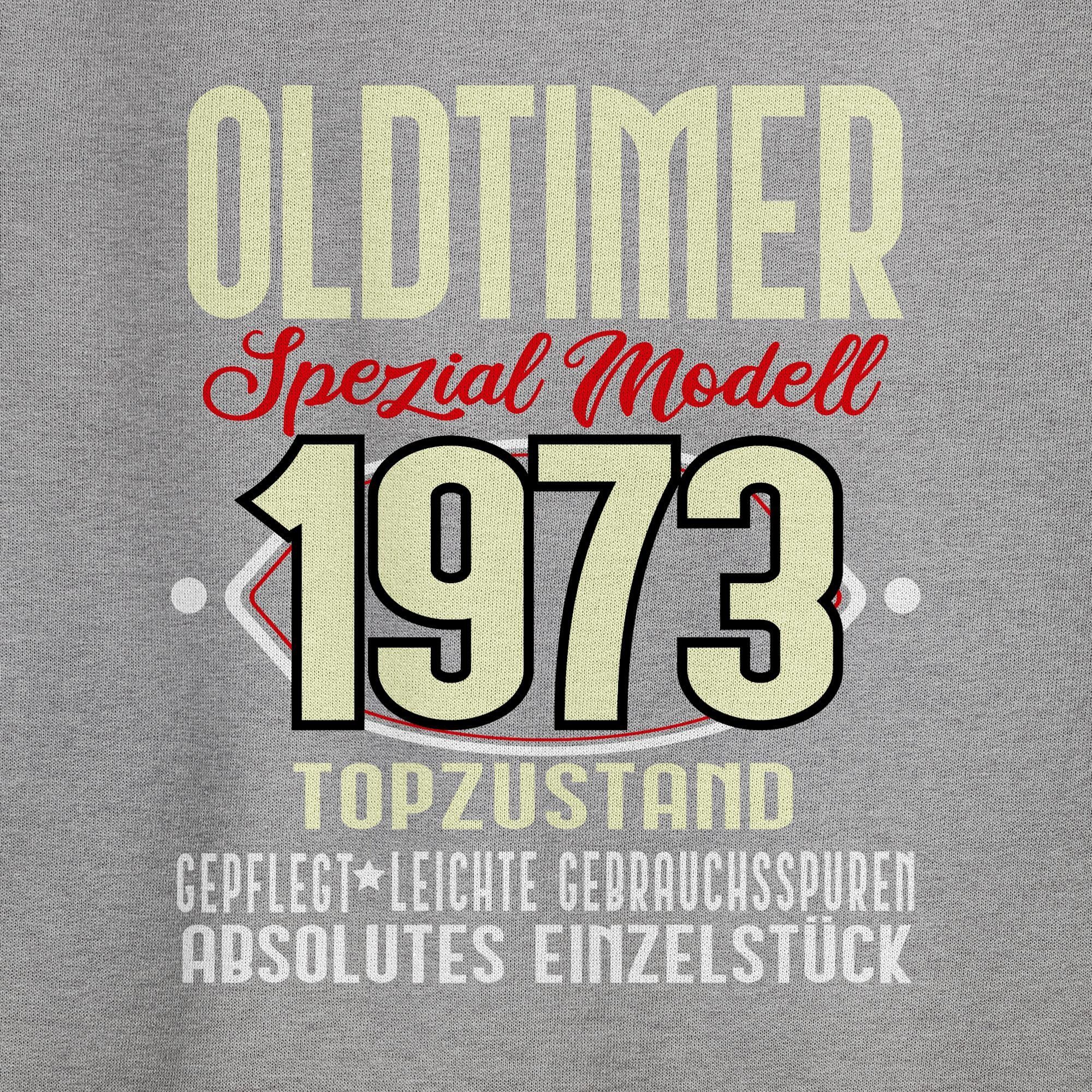 Shirtracer Sweatshirt 1973 Oldtimer Spezial Fünfzigster Geburtstag (1-tlg) Modell 50. 3 meliert Grau