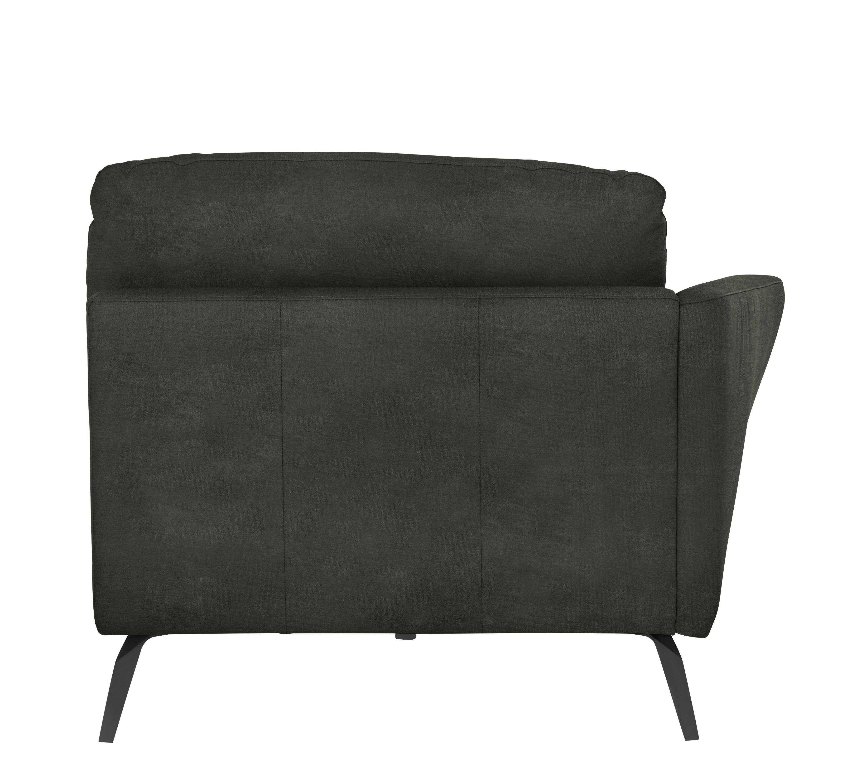 softy, Sitz, dekorativer Heftung Füße mit pulverbeschichtet W.SCHILLIG Chaiselongue im schwarz