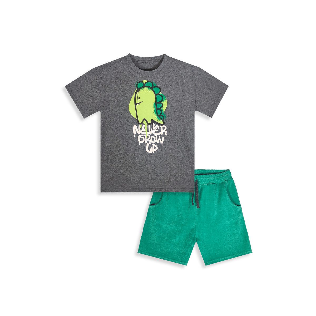 Denokids T-Shirt Dinosaur Two-Piece Jungen (1-tlg) Outfit-Set, Bekleidungsset, Kombi-Set, 2er-Set, Mini Set