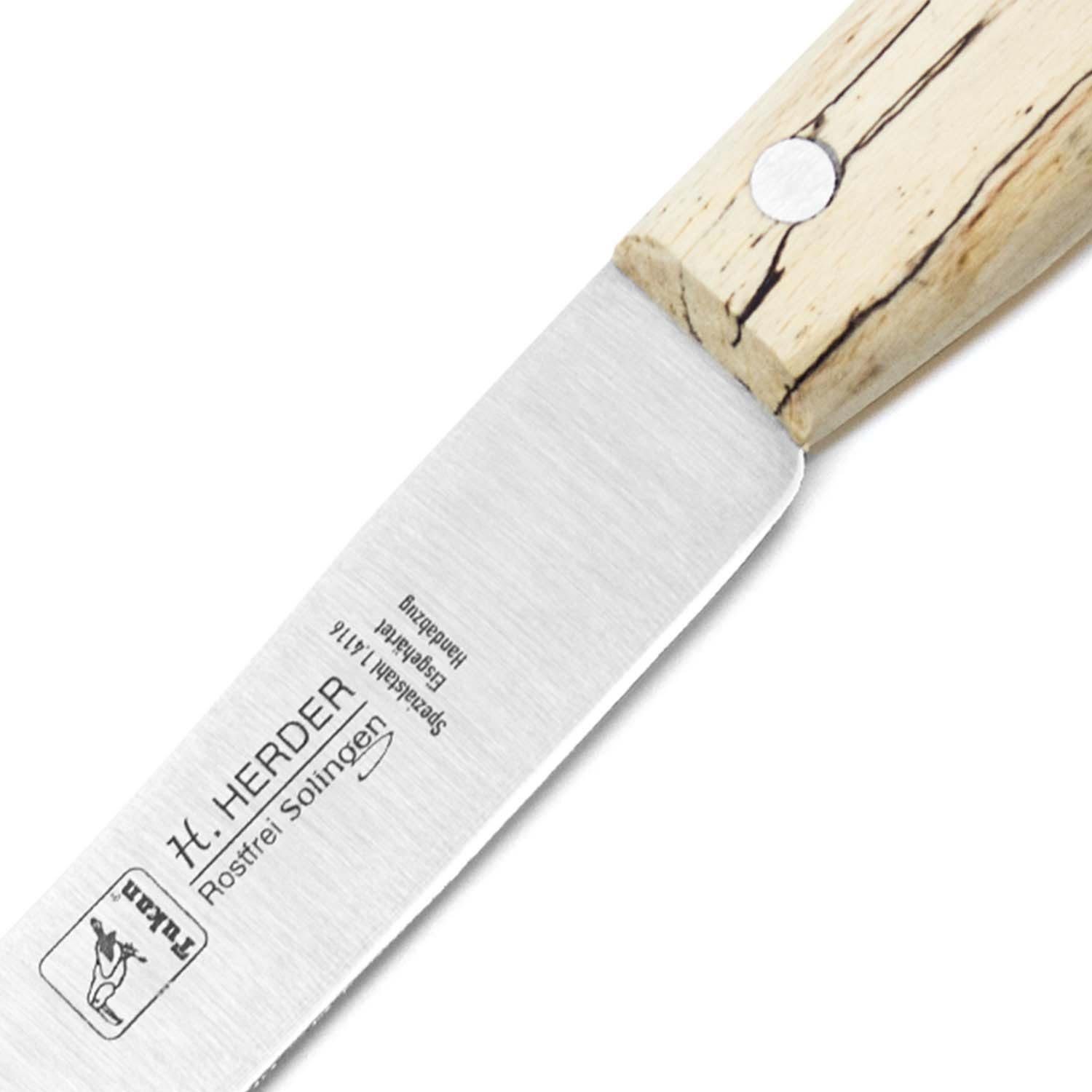 Landshop24 Brötchenmesser Buckelsmesser, Frühstücksmesser H.Herder Solingen, Eisbuche, Olivenholz, Kirschholz, Buchenholz