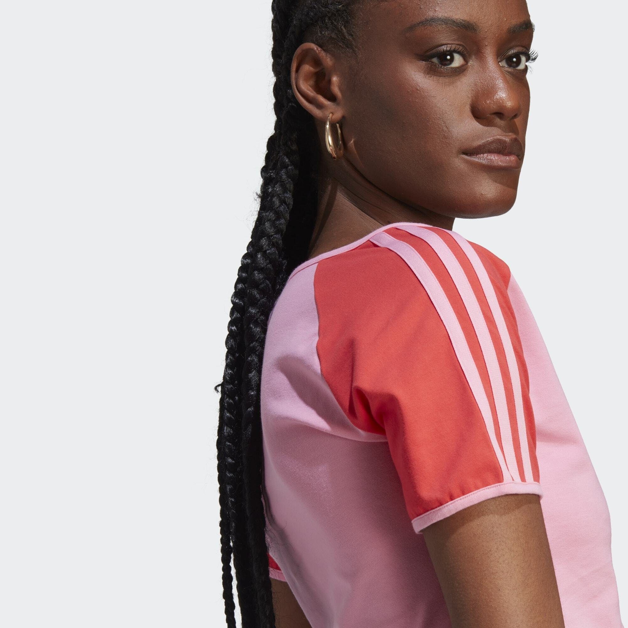 adidas Glow CLUB ISLAND Semi T-SHIRT Originals Pink SHORT / Coral T-Shirt Real