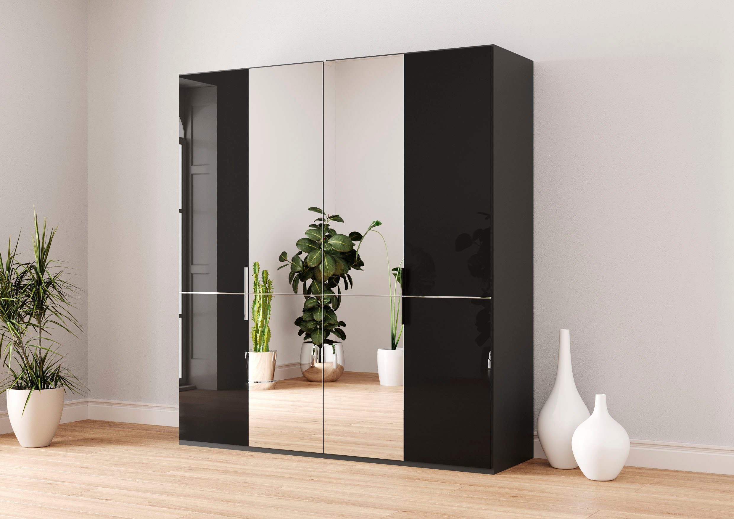 Musterring Kleiderschrank Imola W inkl. Einlegeböden und Kleiderstangen, mit Glas- und Spiegeltüren
