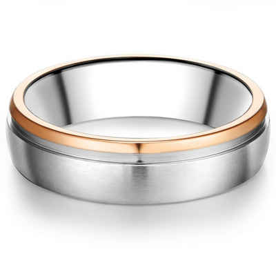 Trilani Fingerring silber/roségold, aus Edelstahl