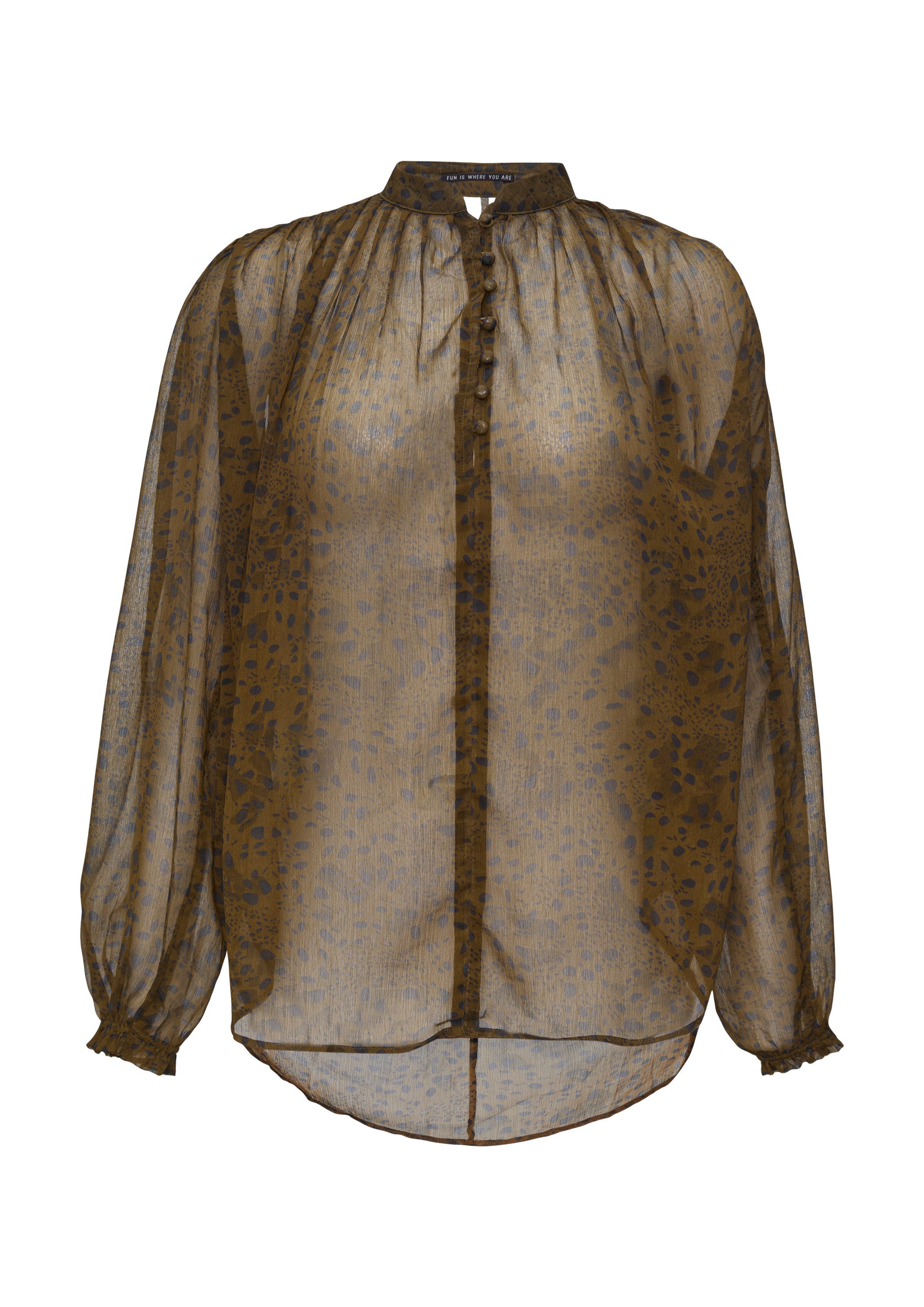 QS Langarmbluse Bluse Leicht transparente Chiffonbluse mit Puffärmeln günstig online kaufen