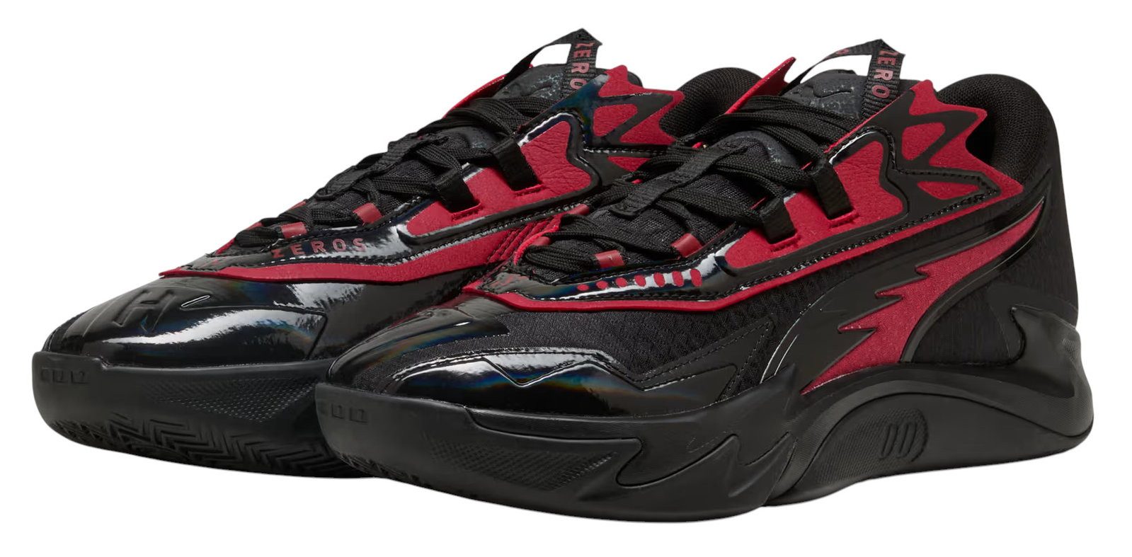 PUMA Hallen-Indoorschuhe Scoot Zeros II SCRRRT (Basketball) schwarz/rot Badmintonschuh