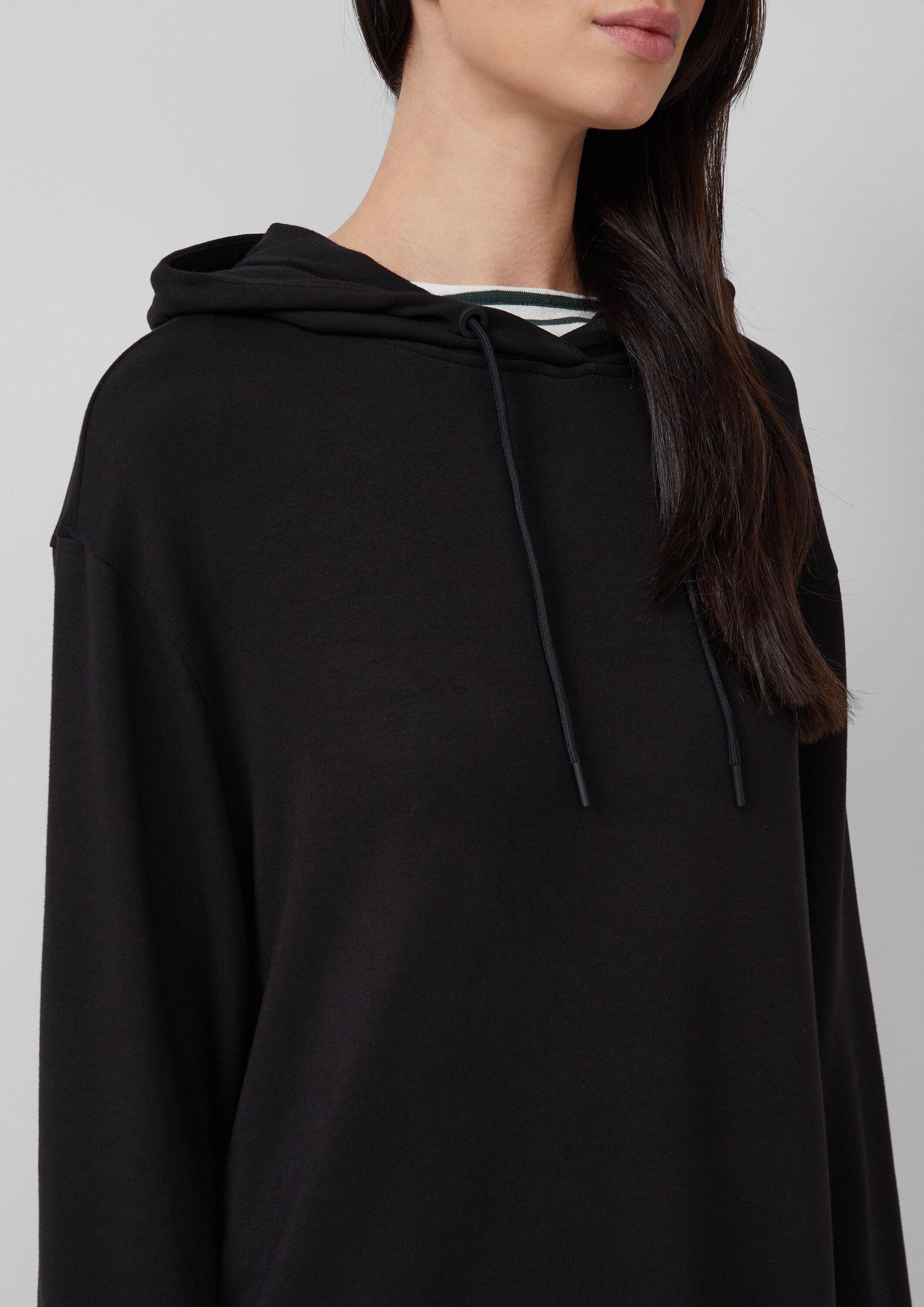 s.Oliver Midikleid Kleid Scuba-Kleid mit Eingrifftaschen und Kapuze