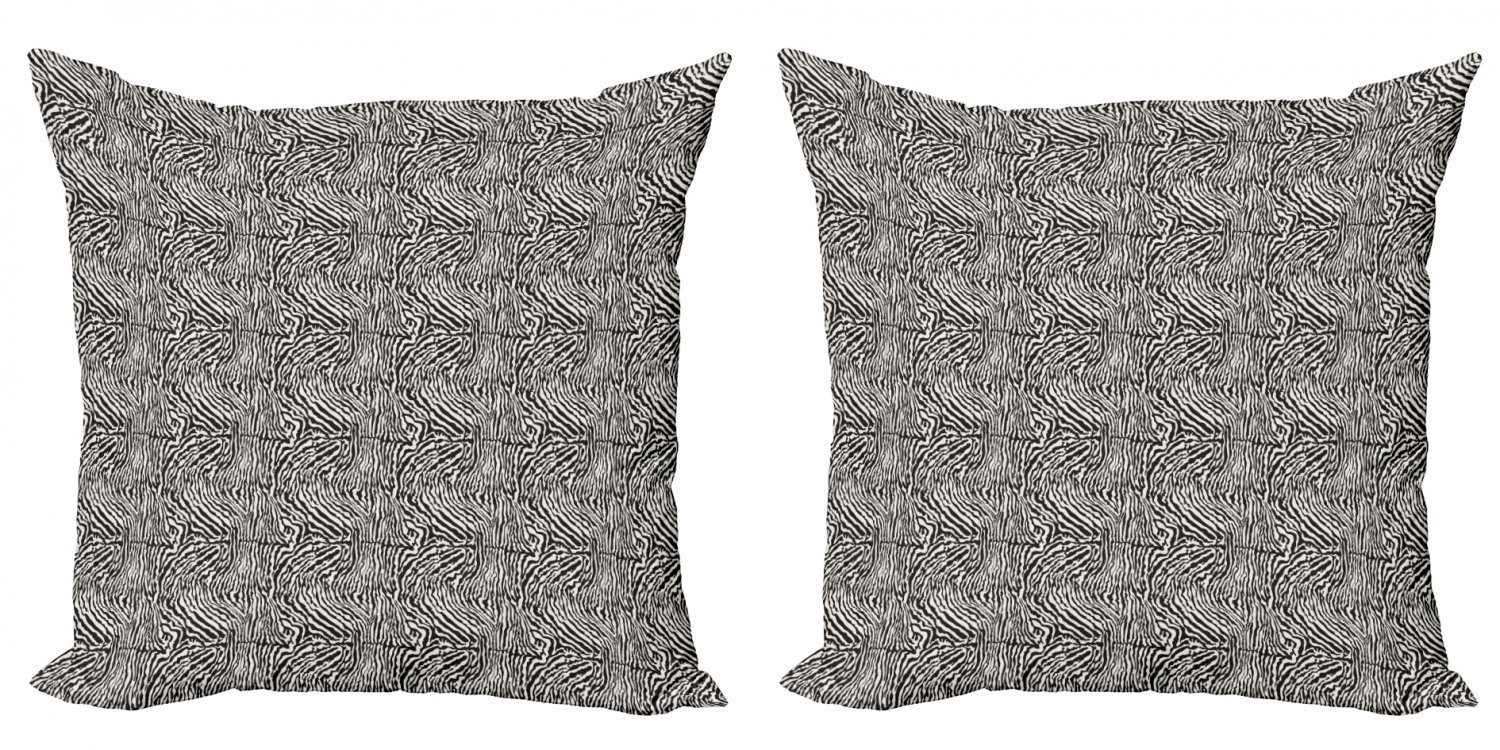 Kissenbezüge (2 Zebra-Druck Modern Doppelseitiger Accent Stück), Abakuhaus Digitaldruck, Kunst Ringel-Haut-Muster