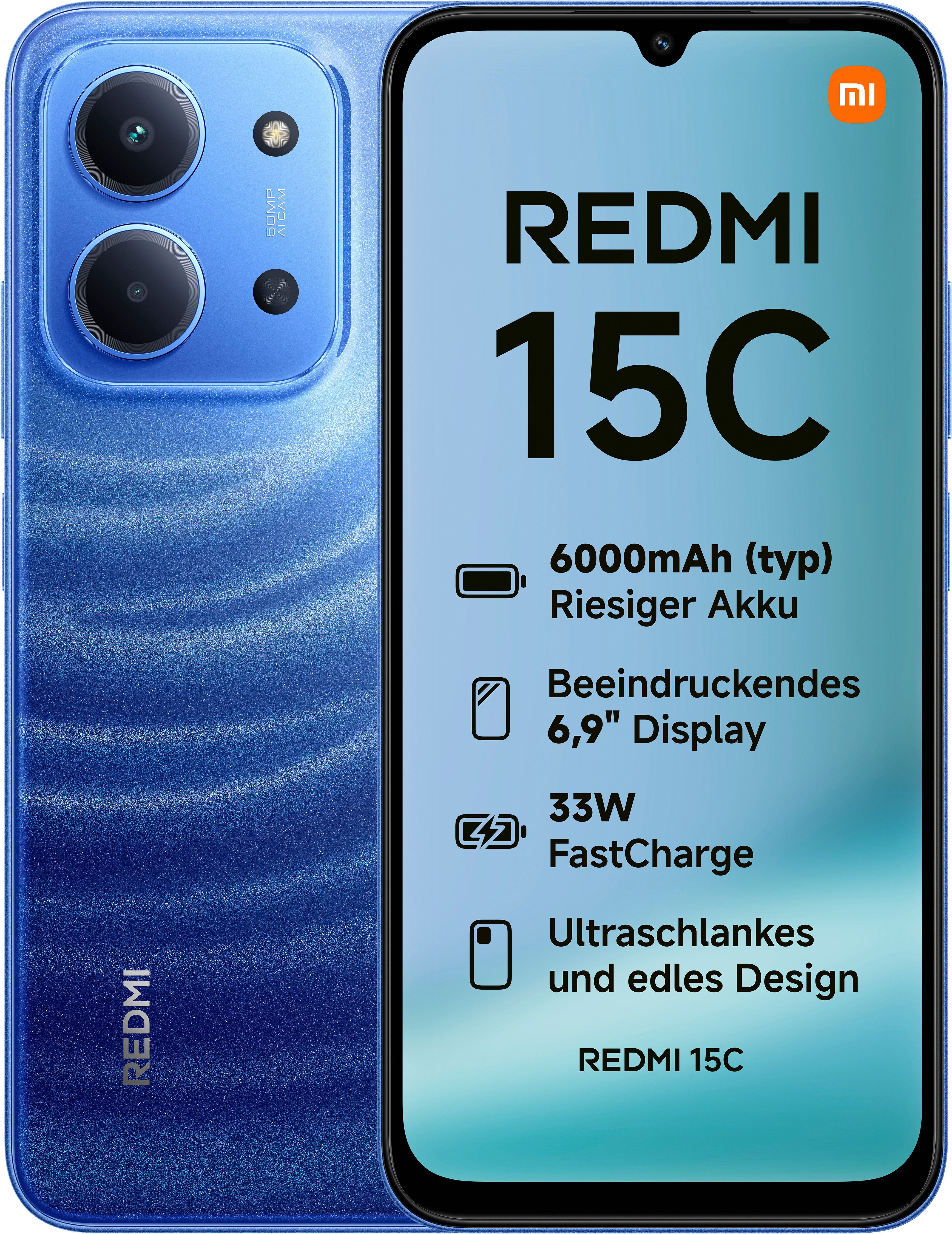 Xiaomi Redmi 15C 4+128GB Smartphone (17,52 cm/6,9 Zoll, 128 GB Speicherplatz, 50 MP Kamera)