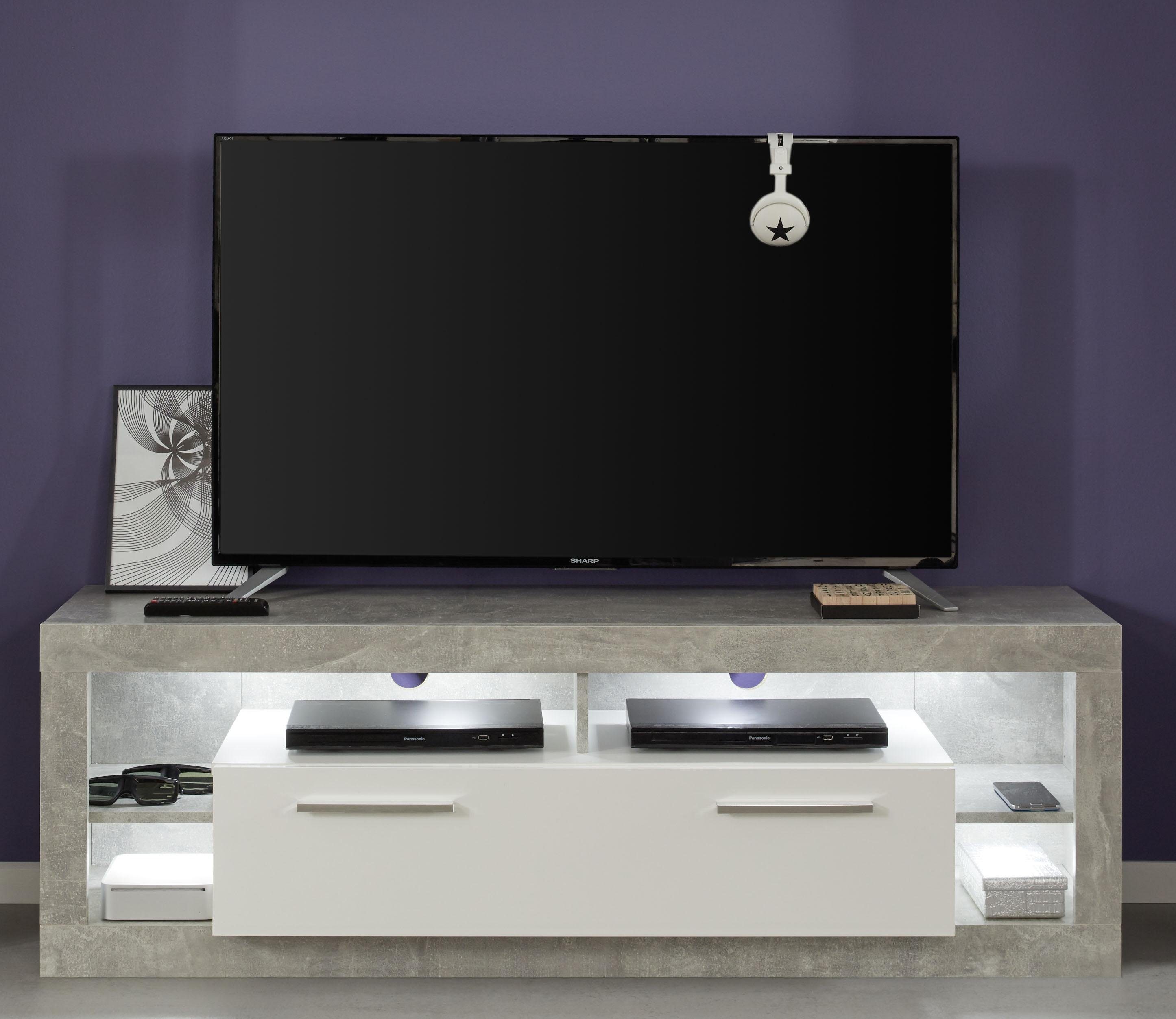 INOSIGN Lowboard Gwendolyn (1 St), TV-Board, in 2 Breiten, 1 Klappe, 4 Fächer, Beleuchtung optinal