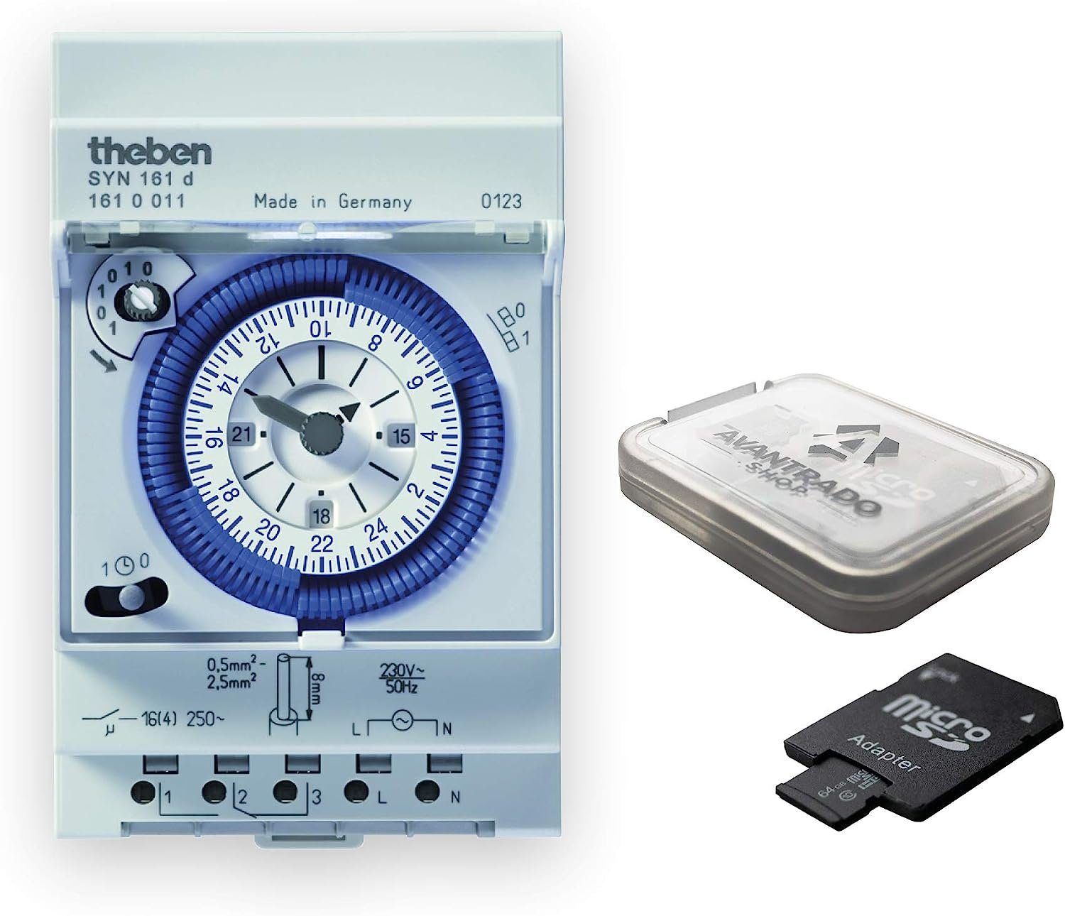 theben Zeitschaltuhr Set SYN 161 d / SD-Karte 1610011 Zeitschaltuhr, Direktwahltasten, Set, Schaltuhr mit Tagesprogramm, inkl. SD-Karte, Освещение/Pumpen