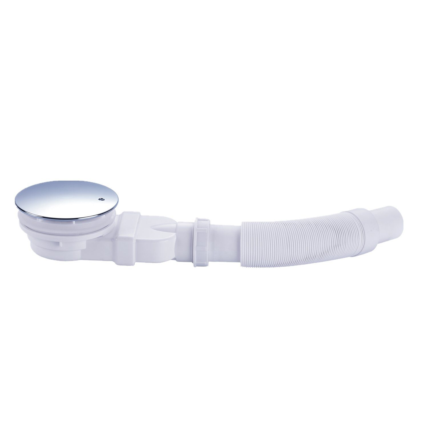 IMPTS Ablaufgarnitur extraflache ablaufgarnitur dusche 90mm (SET) Duschablauf mit Geruchsstop Haarsieb Flexschlauch