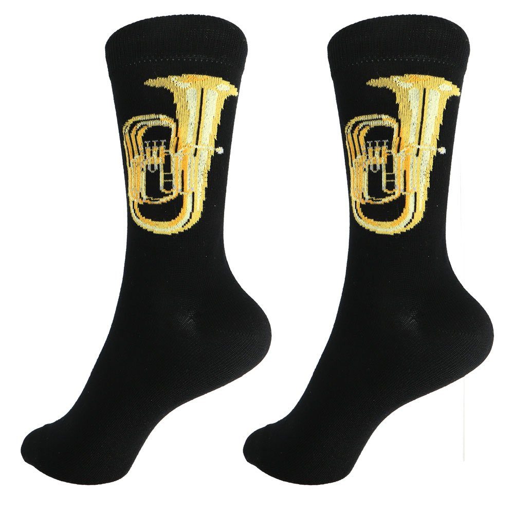 mugesh Freizeitsocken Musik-Socken Tuba für Musiker