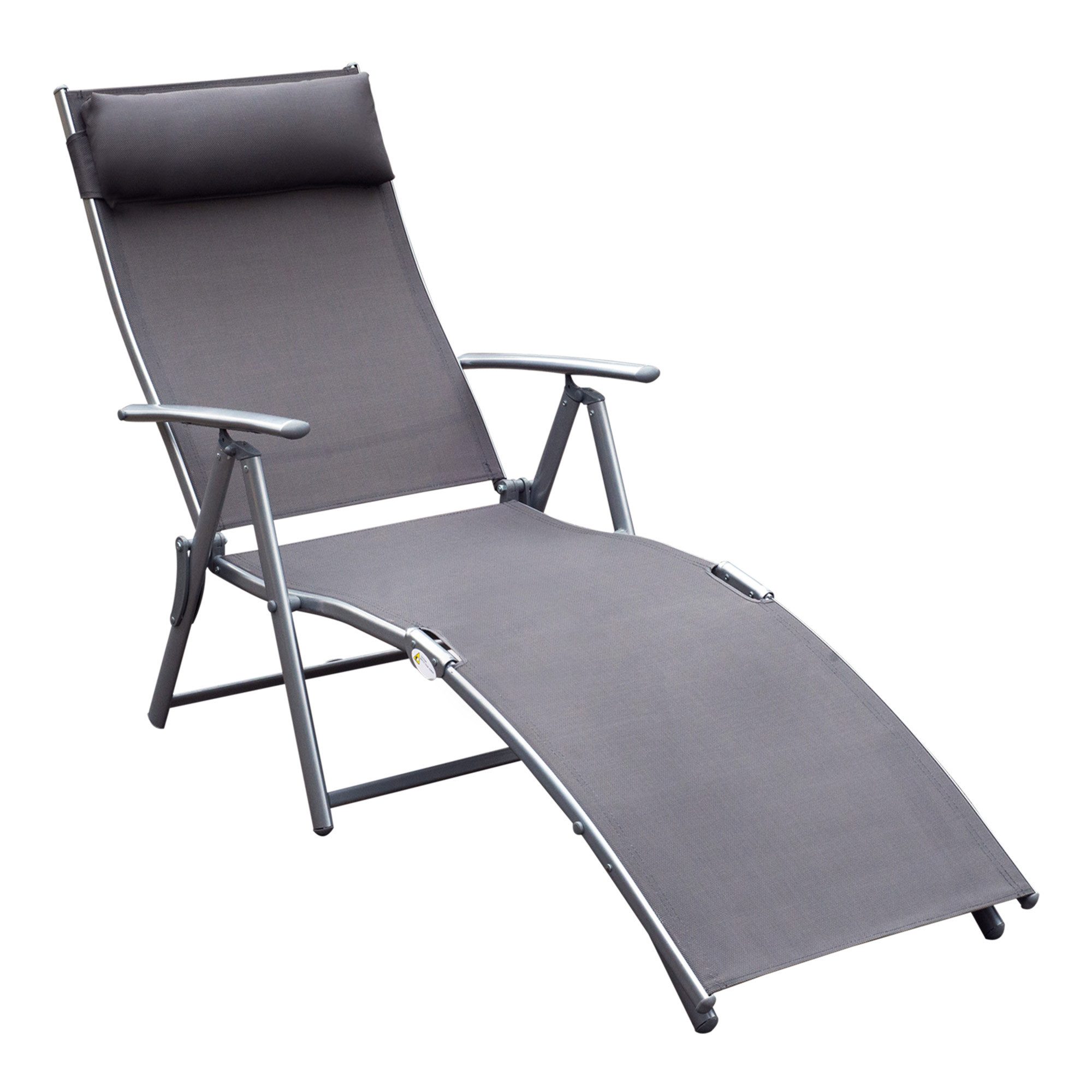 Gartenliege Sonnenliege klappbar mit Kissen, 7-fach verstellbar, bis 165