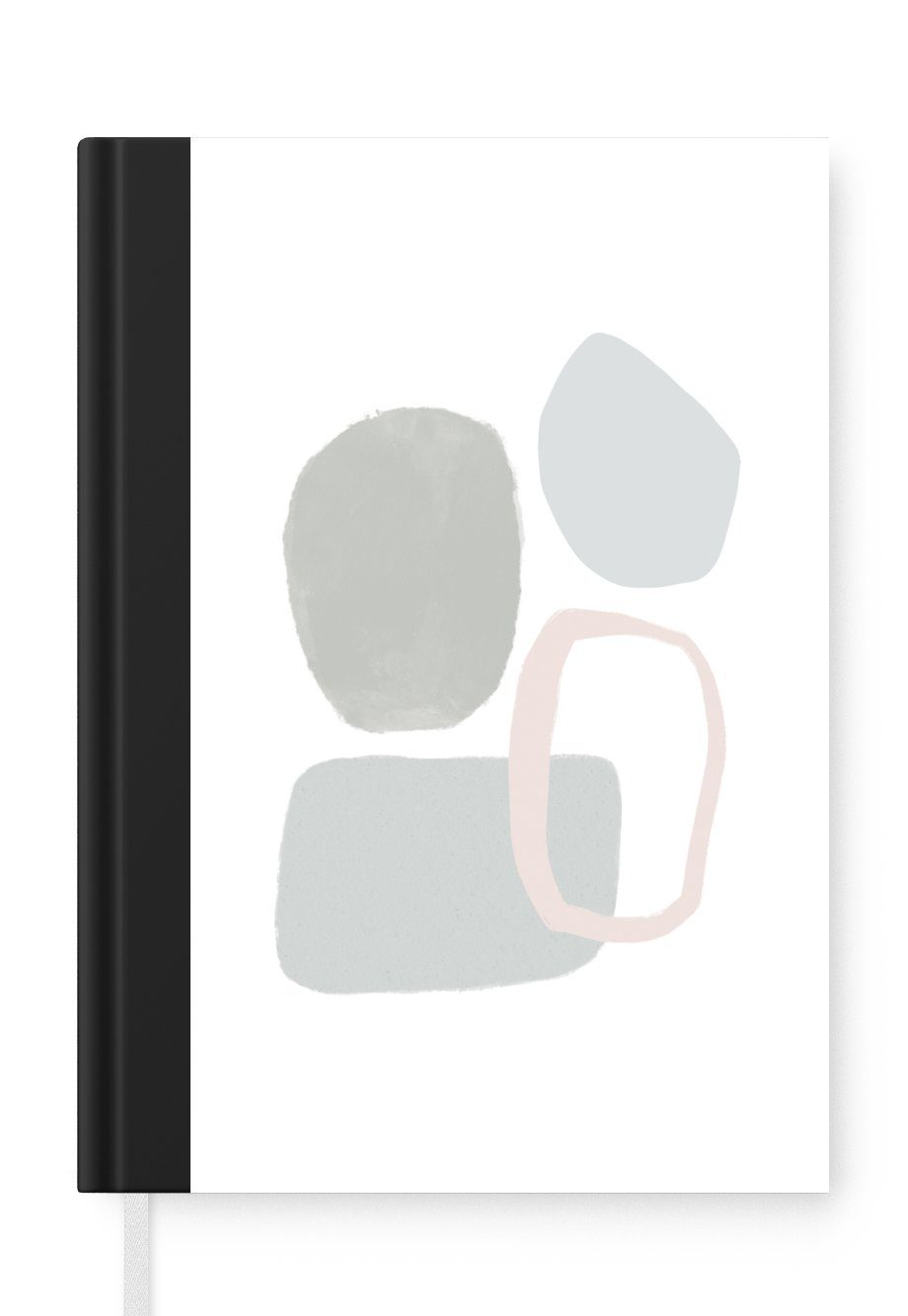 MuchoWow Notizbuch Linienkunst - Abstrakt - Pastell, Journal, Merkzettel, Tagebuch, Notizheft, A5, 98 Seiten, Haushaltsbuch