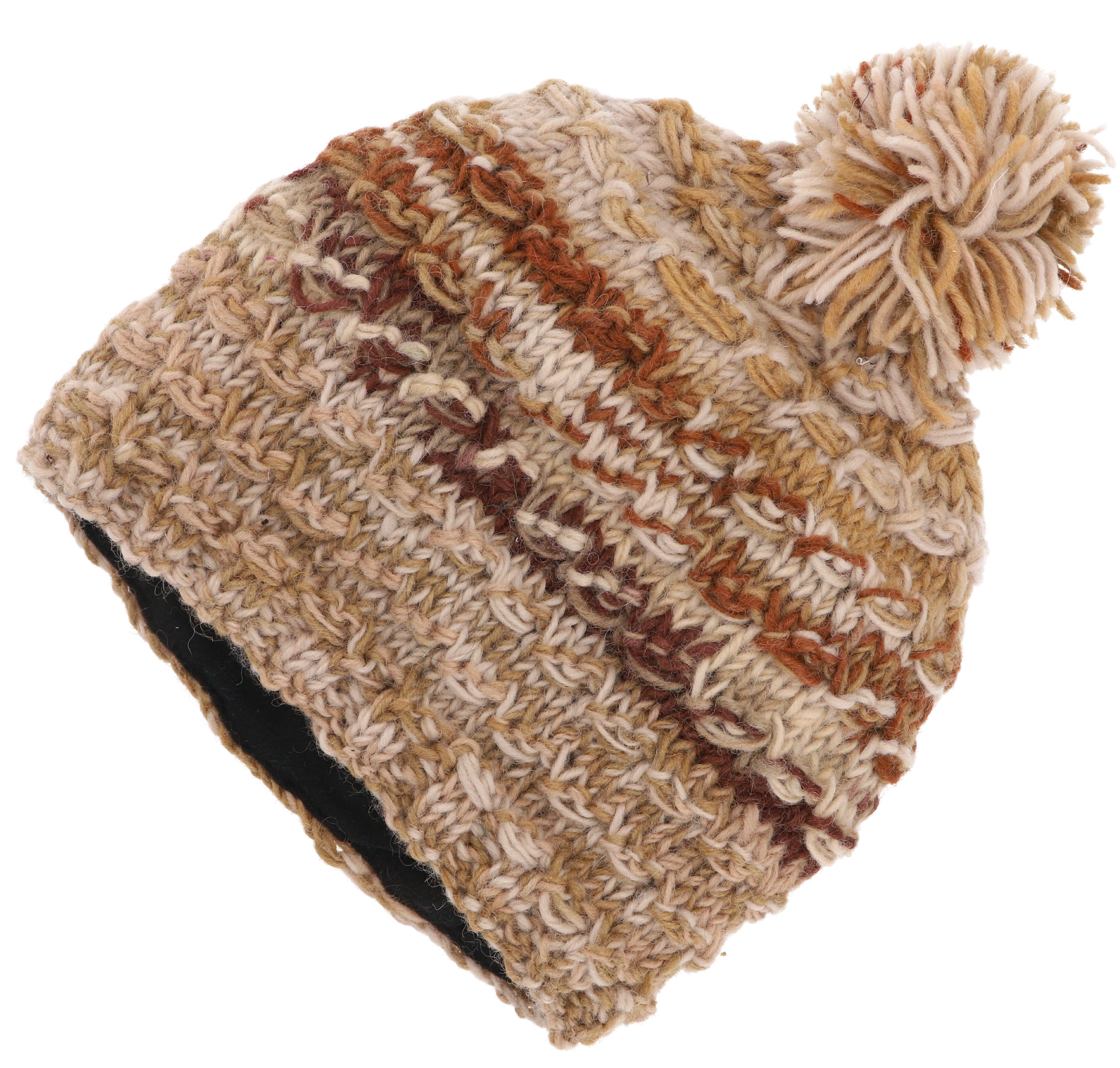 Guru-Shop Strickmütze Handgestrickte Wollmütze, gestreifte.. günstig online kaufen