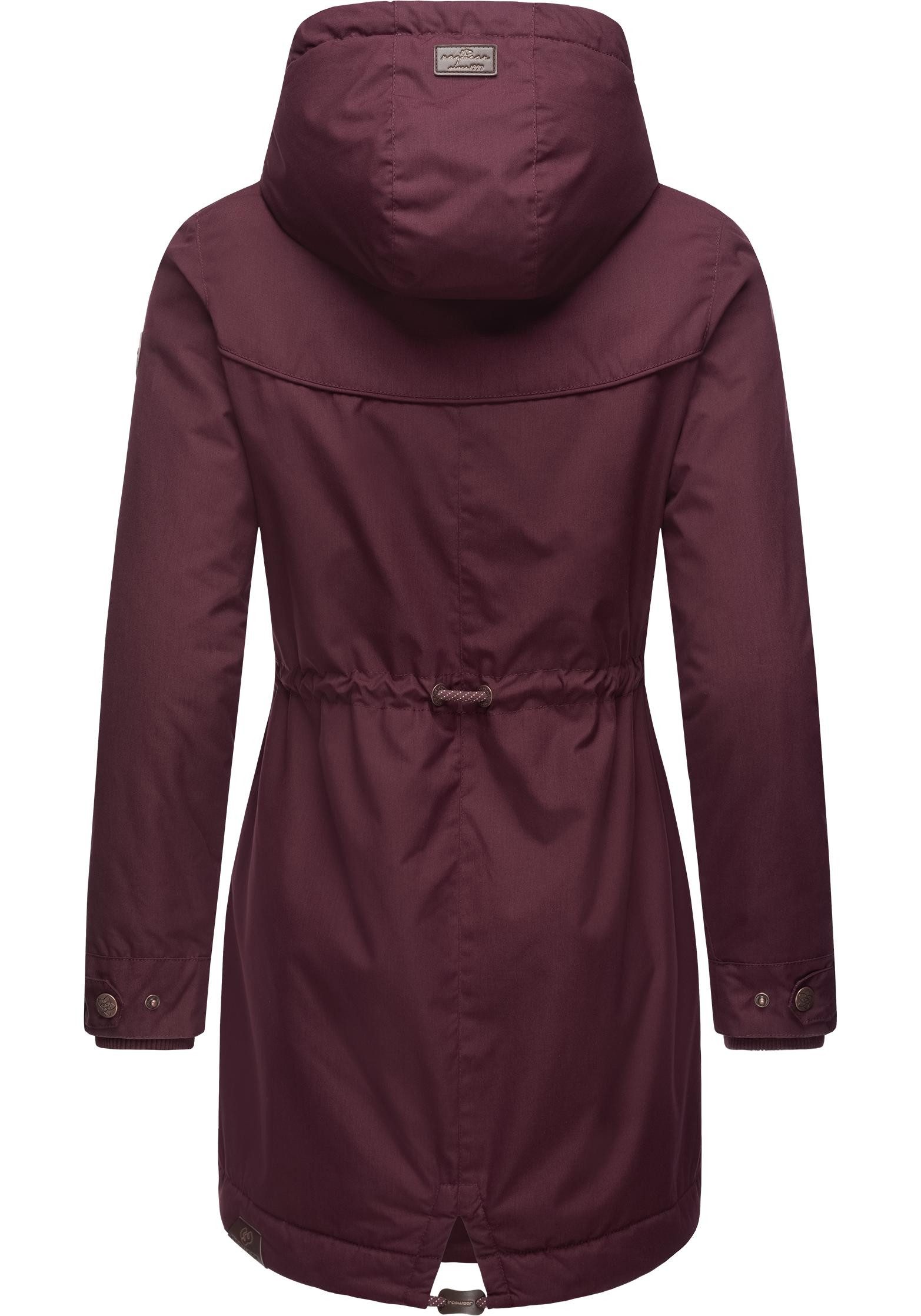 Ragwear Winterjacke YM-Canny stylischer Damen Kurzmantel Parka mit Kapuze
