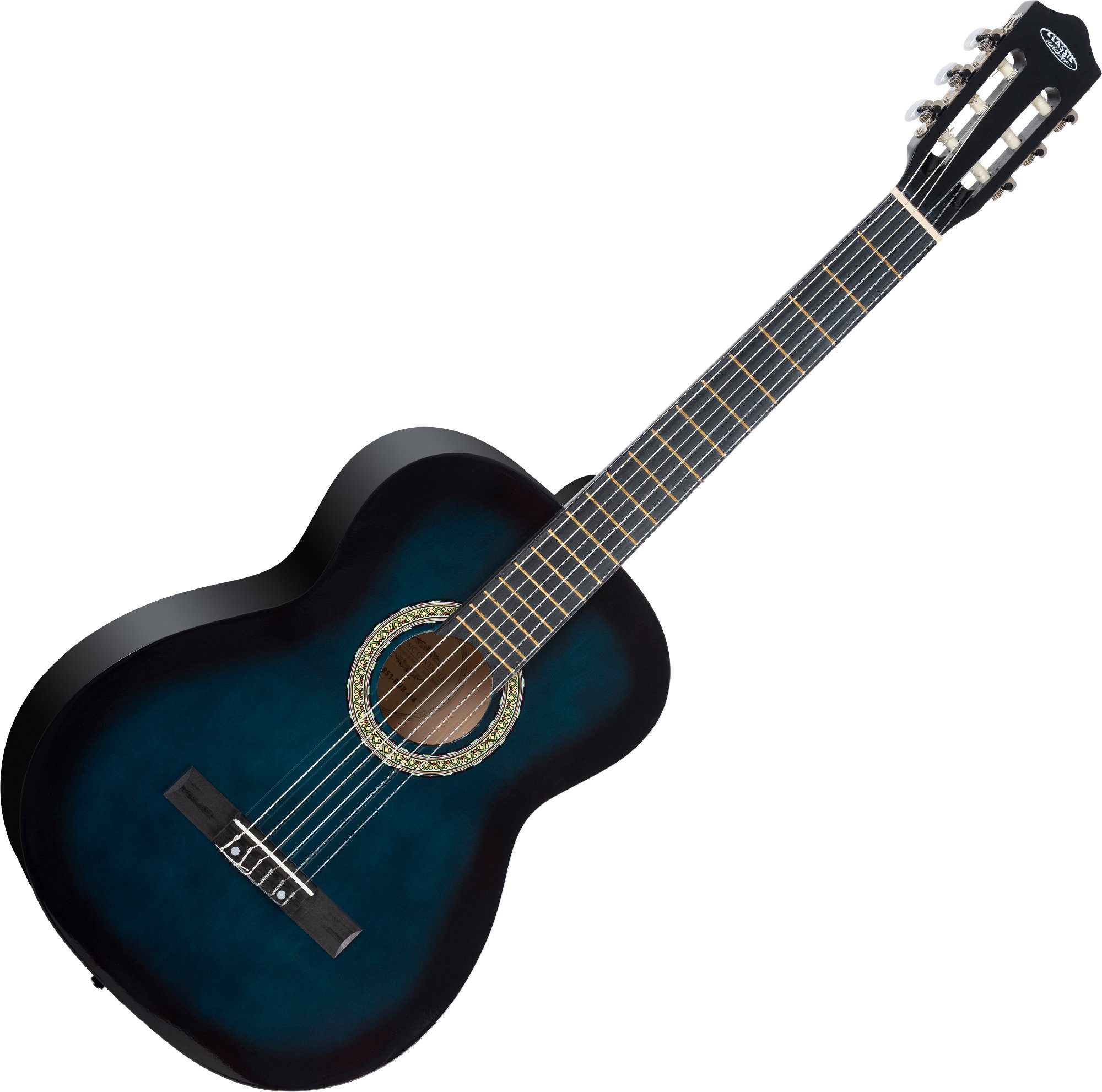 Classic Cantabile Konzertgitarre Classic Cantabile Acoustic Series AS-85 4/4 Klassikgitarre Blueburst, Das perfekte Einsteigerinstrument