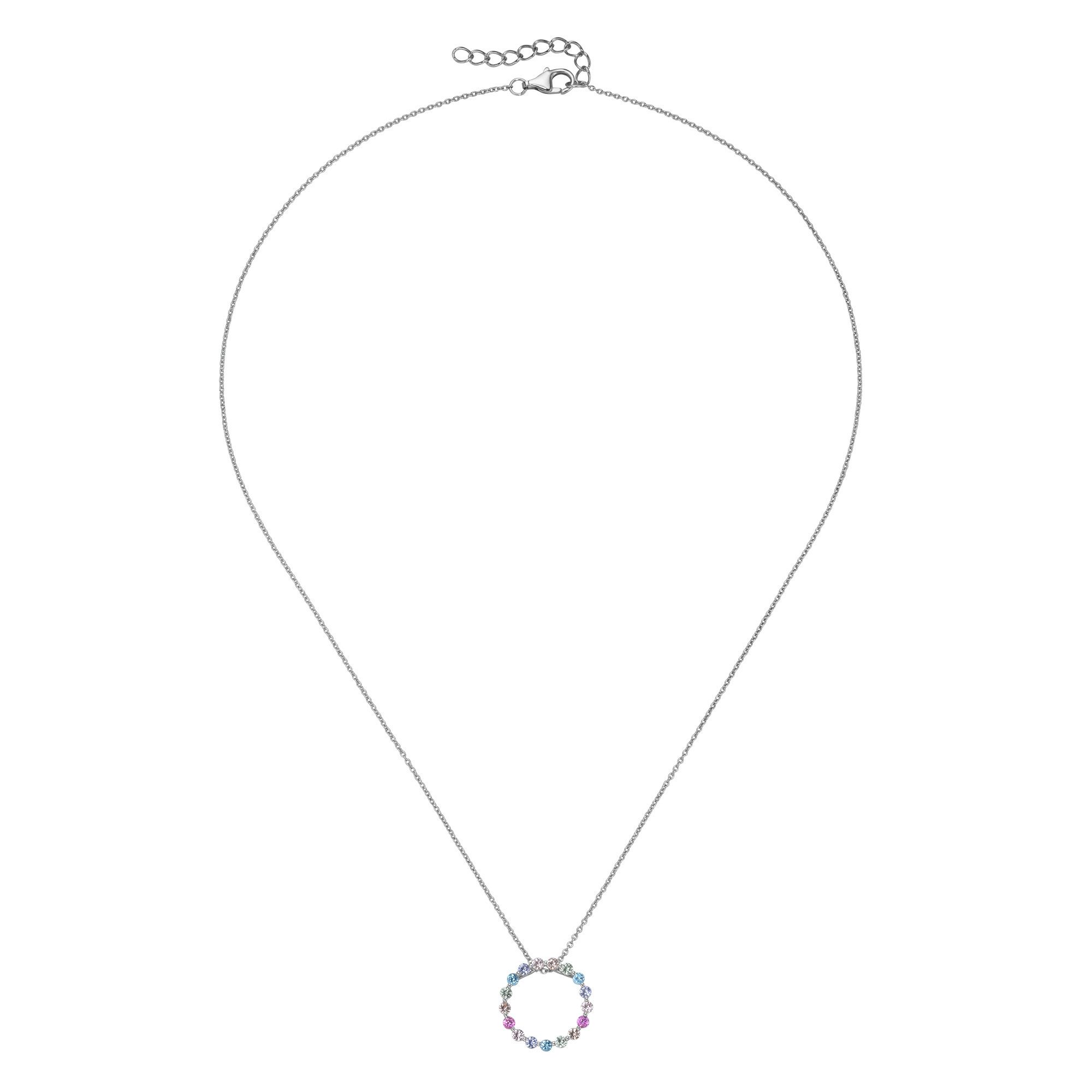 Kette mit Anhänger Schmuck Geschenk Silber 925 Halsschmuck Ankerkette Kreis rund