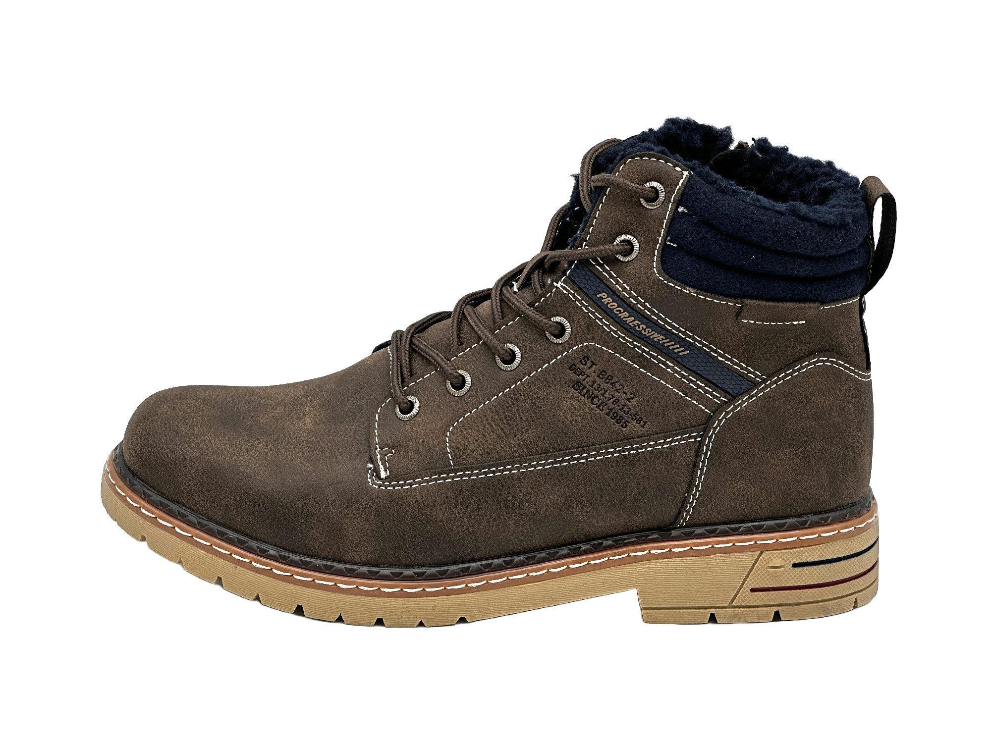 Nowaland Herren Bootsschuh Winterstiefel Schnürung & Reißverschluss, Rutsch günstig online kaufen