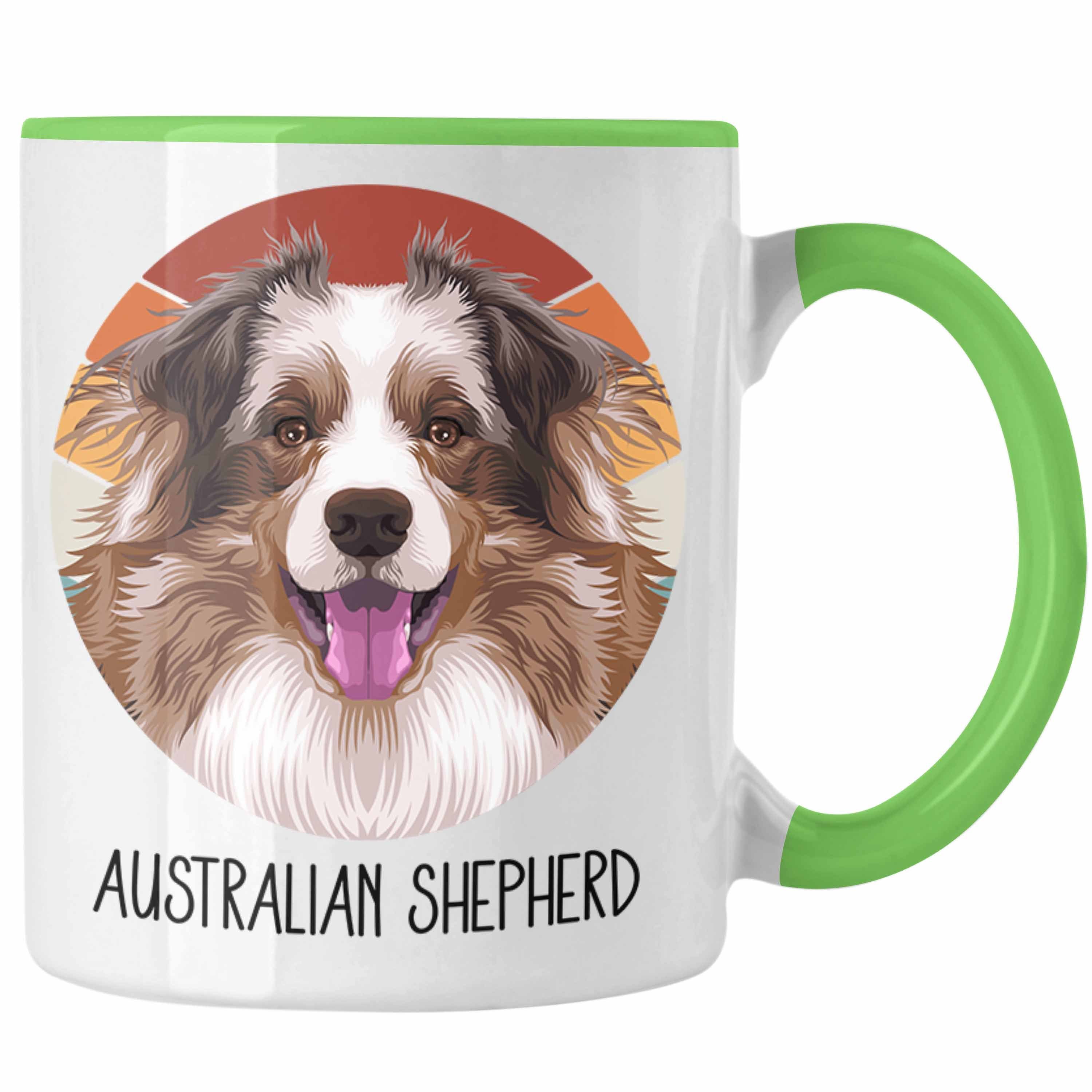 Trendation Tasse Australian Shepherd Besitzer Tasse Geschenk Lustiger Spruch Geschenkid Grün