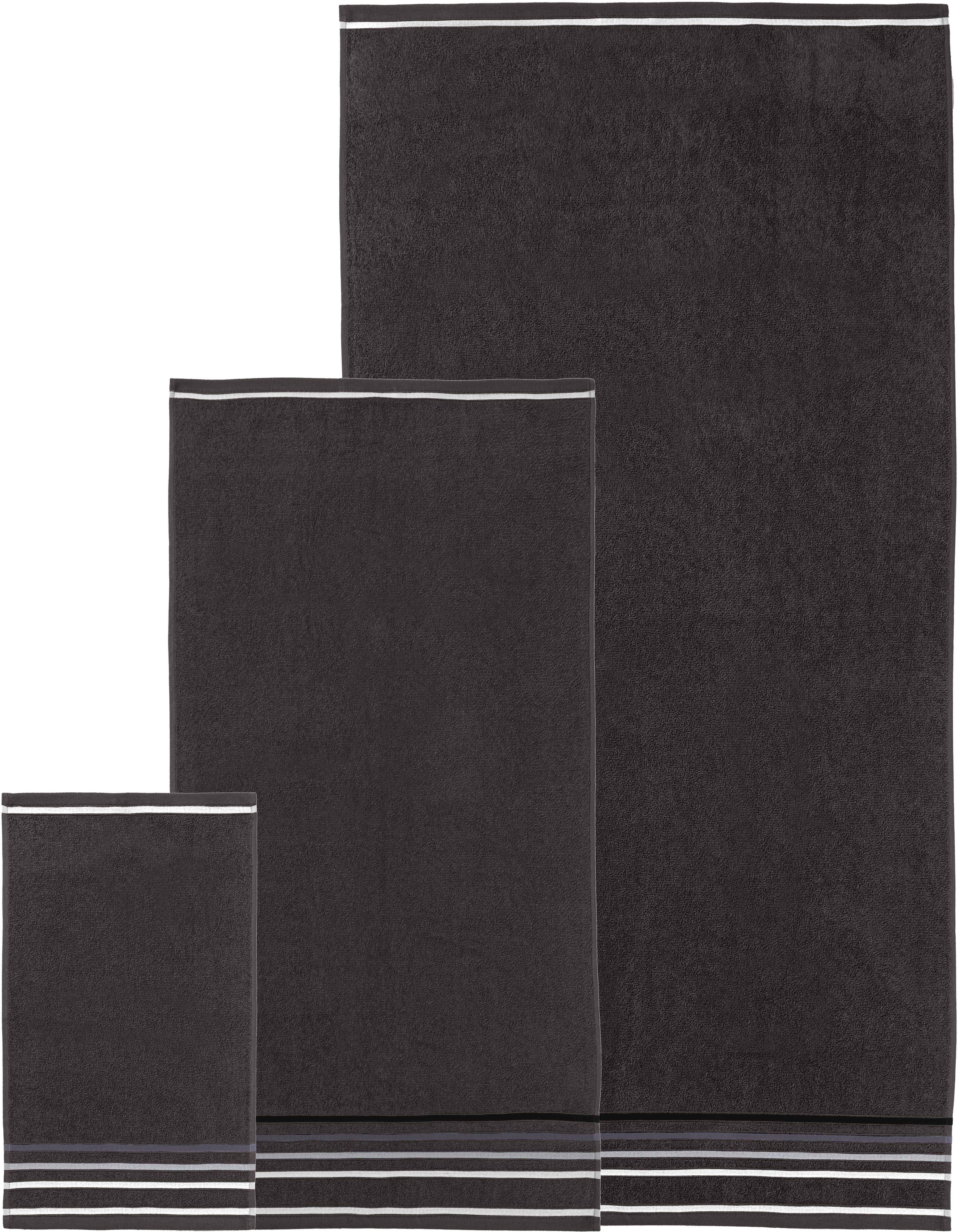 OTTO home Handtuch Set Niki, Duschtuch, Handtücher und Gästetücher, Walkfrottee (Set, 7-St), Handtücher mit mehrfarbiger Streifenbordüre, weich, aus 100% Baumwolle
