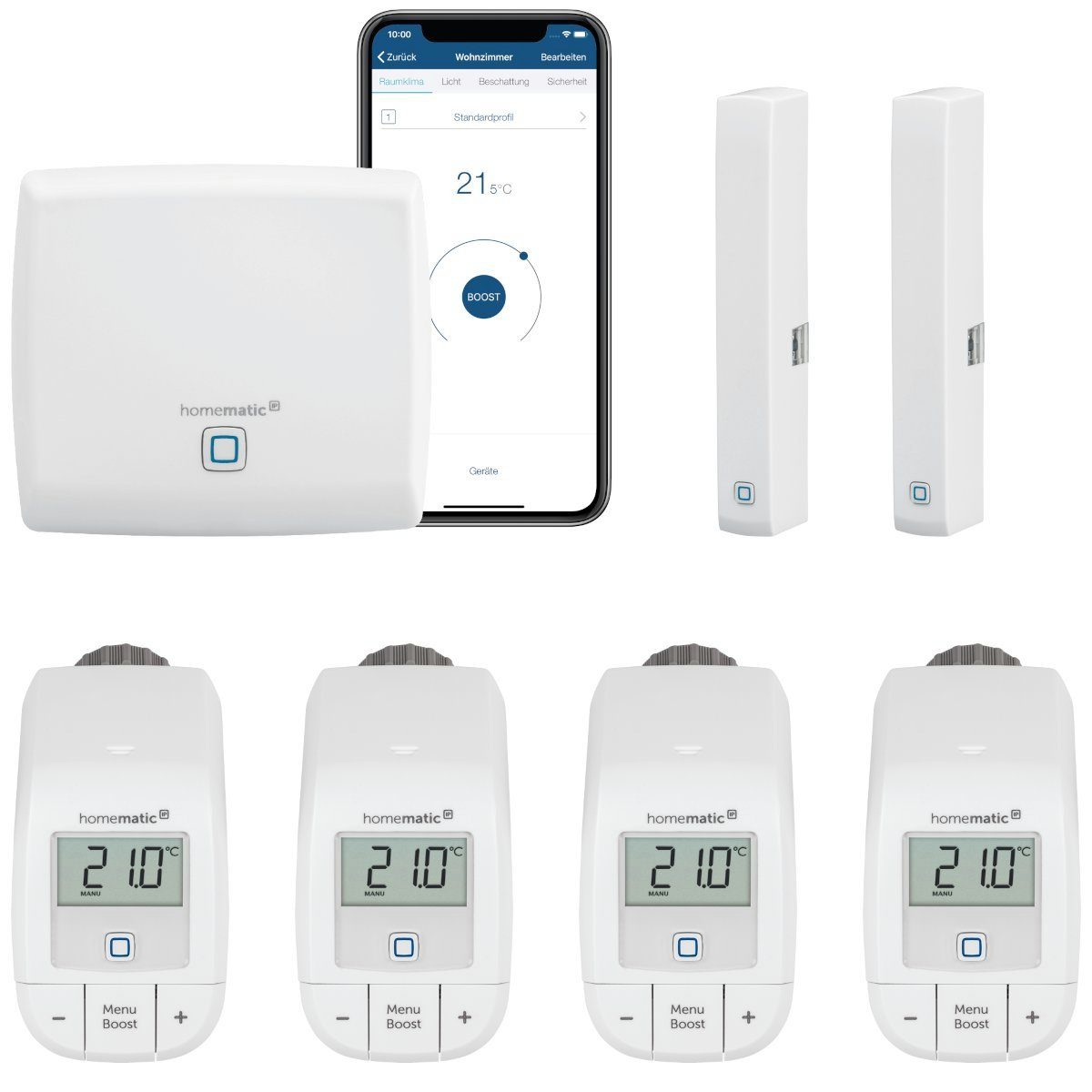 Heizkörper. Starter-Set für IP Basic Heizungssteuerung 4 Homematic Smart-Home