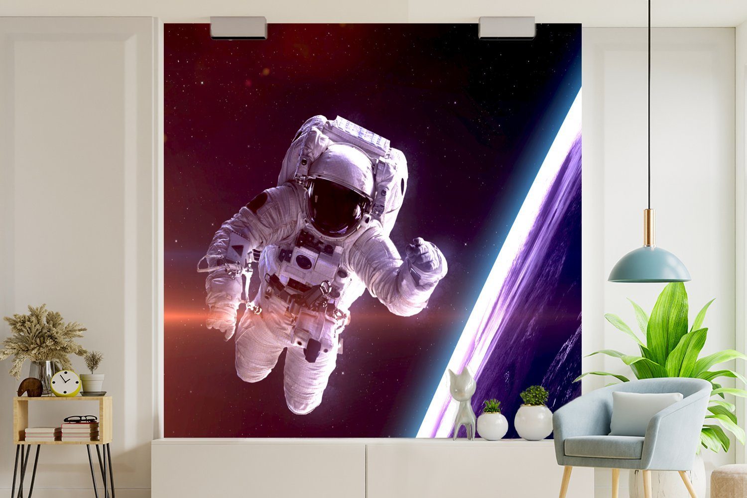 MuchoWow Fototapete Weltraum - Tapete Kinder, - NASA Vinyl Wandtapete oder (5 Erde für Matt, Kinder - Wohnzimmer - bedruckt, Schlafzimmer, St), Jungen 
